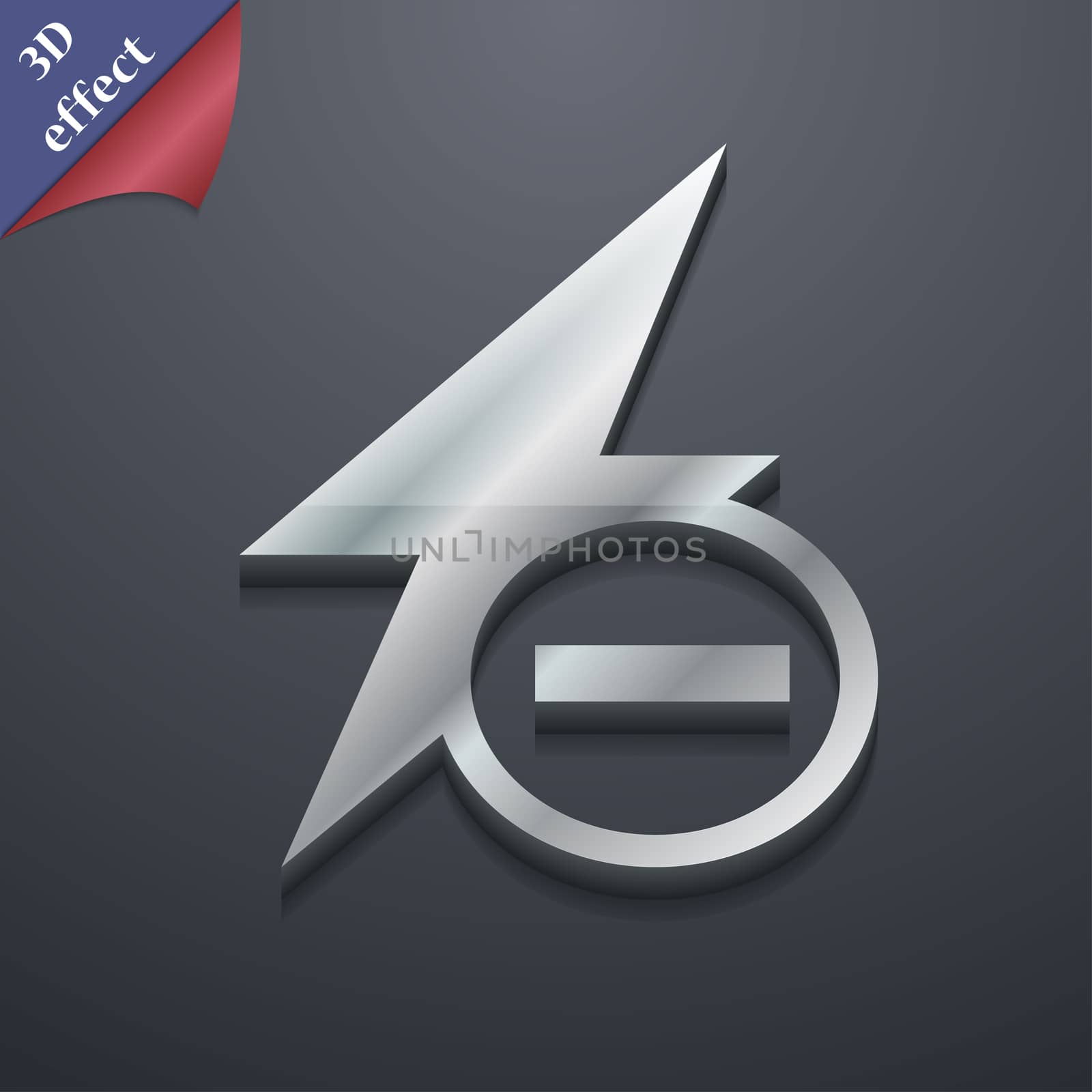 Photo flash icon symbol. 3D style. Trendy, modern design with space for your text . Rastrized by serhii_lohvyniuk