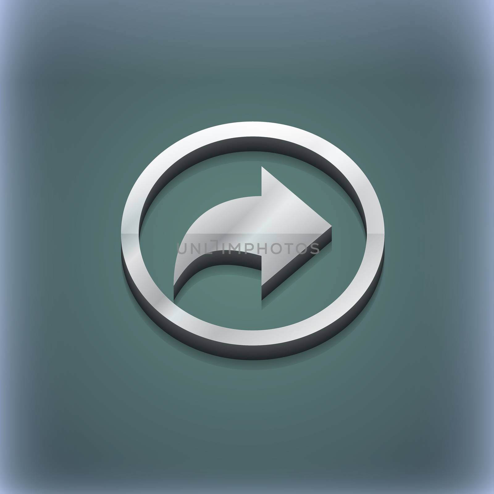 Arrow right, Next icon symbol. 3D style. Trendy, modern design with space for your text . Raster by serhii_lohvyniuk