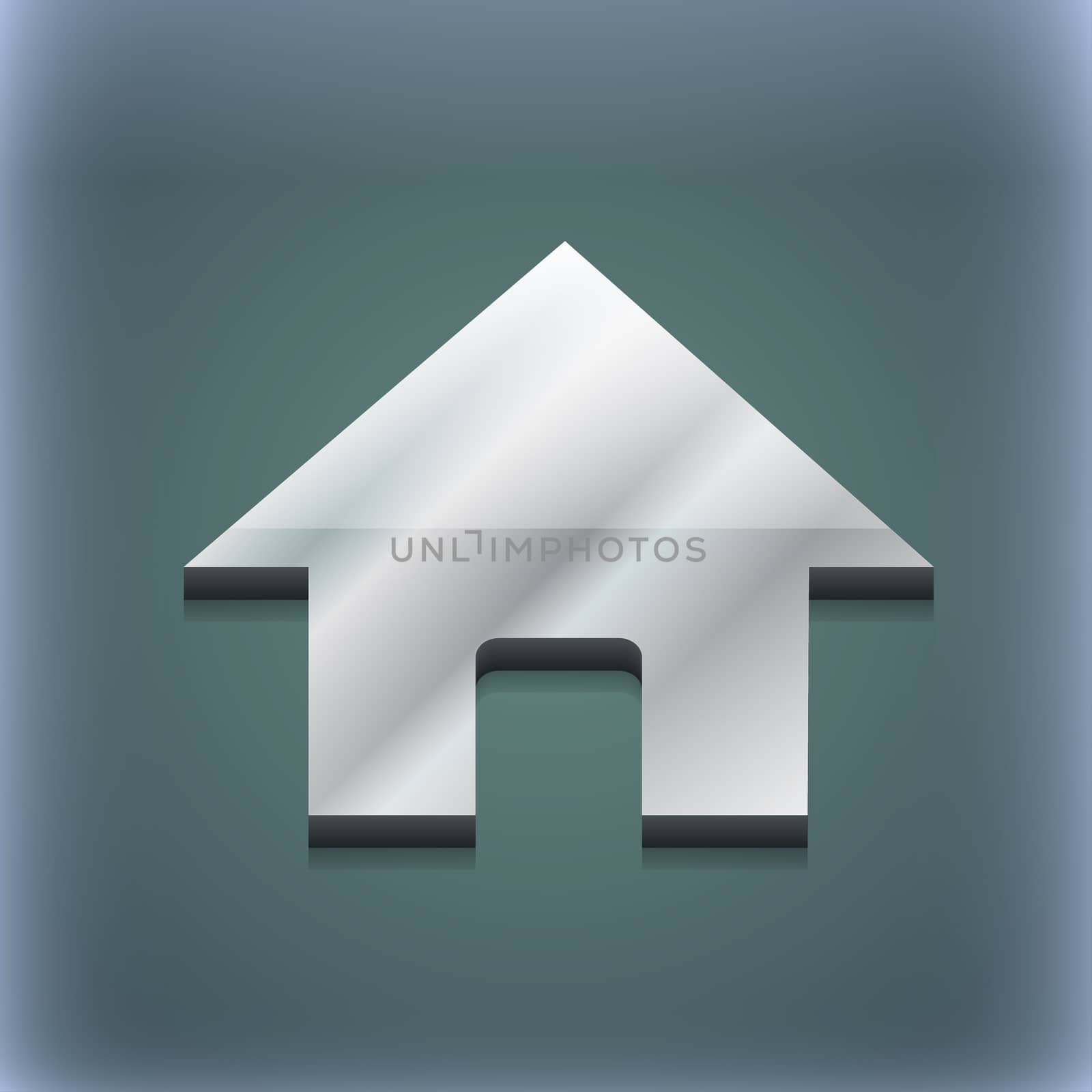 Home, Main page icon symbol. 3D style. Trendy, modern design with space for your text illustration. Raster version