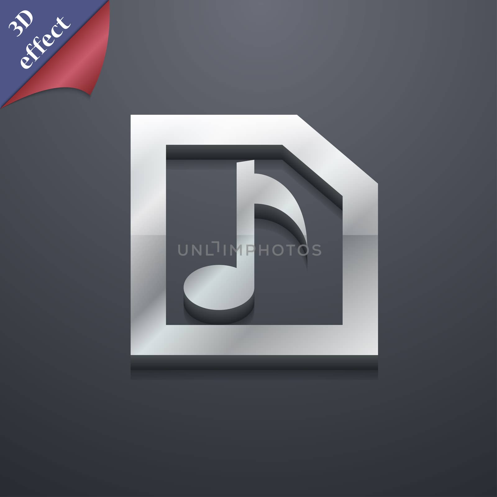 Audio, MP3 file icon symbol. 3D style. Trendy, modern design with space for your text . Rastrized by serhii_lohvyniuk