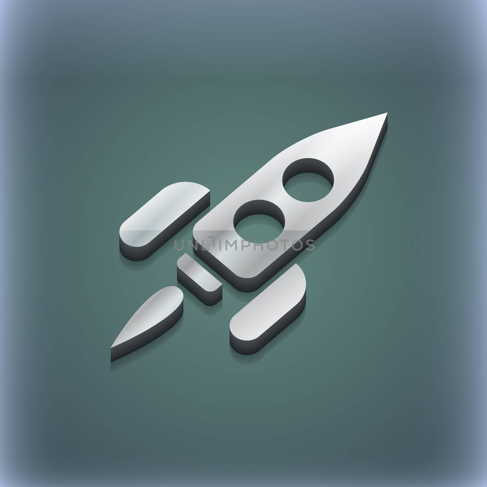 Rocket icon symbol. 3D style. Trendy, modern design with space for your text . Raster by serhii_lohvyniuk