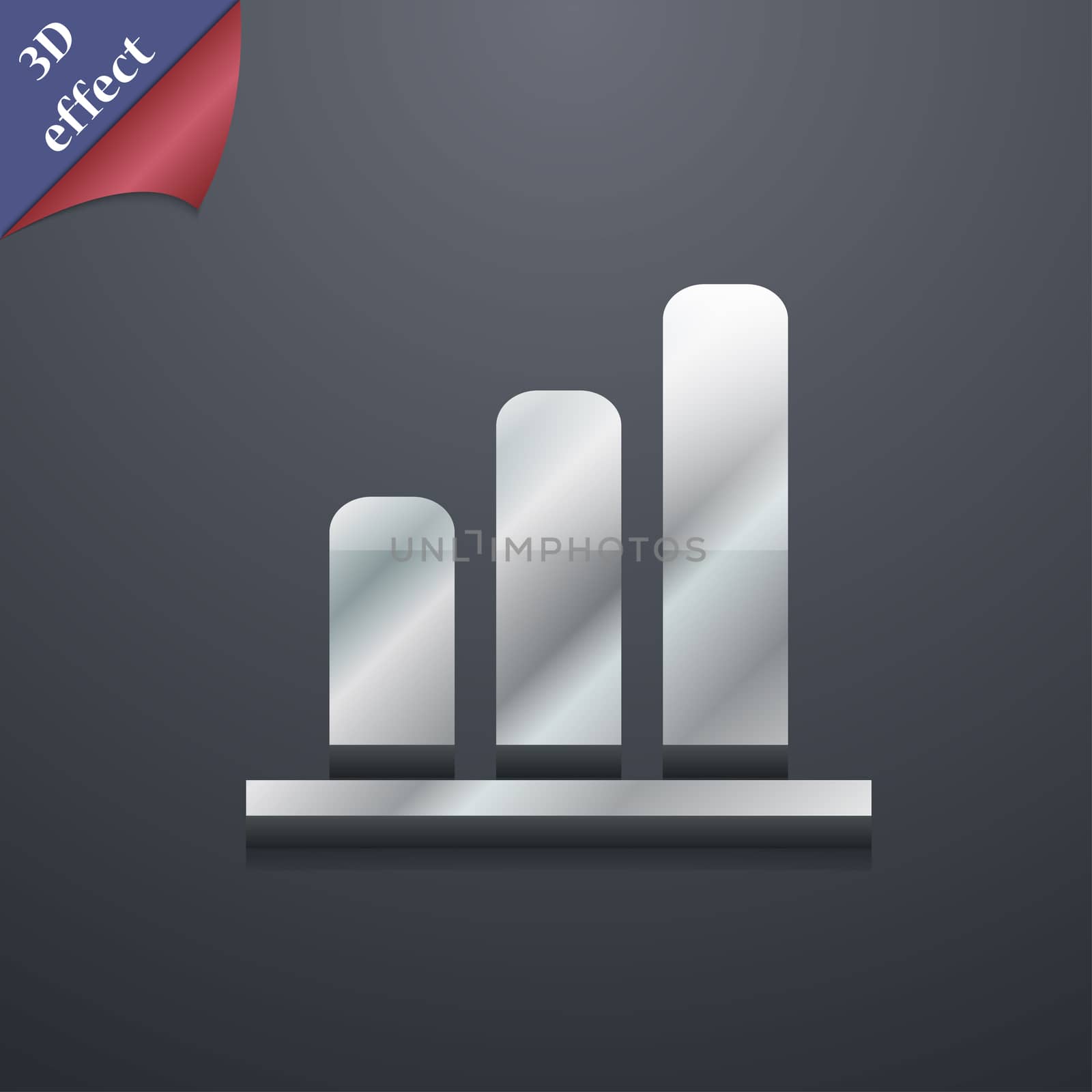 Growth and development concept. graph of Rate icon symbol. 3D style. Trendy, modern design with space for your text . Rastrized by serhii_lohvyniuk
