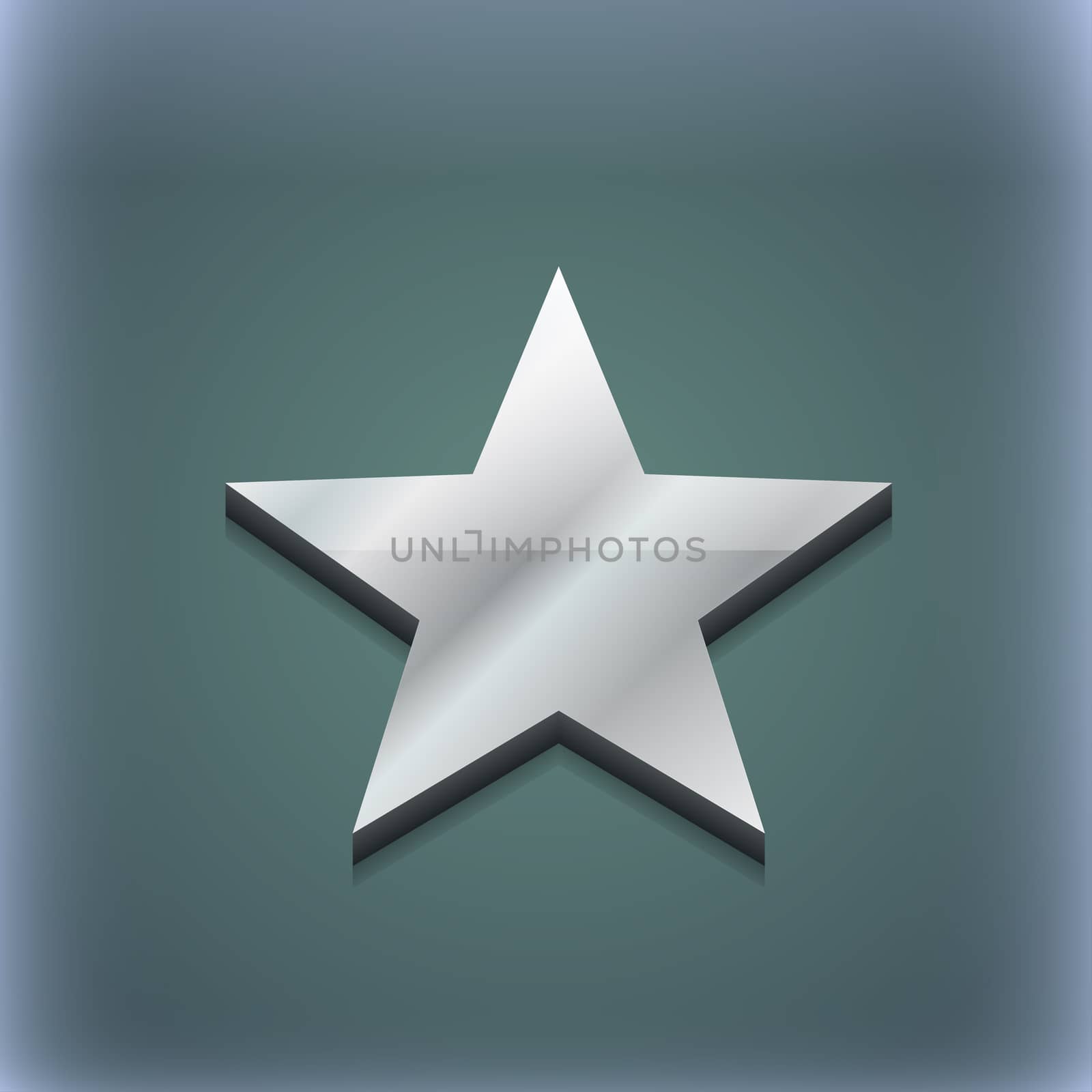 Star, Favorite icon symbol. 3D style. Trendy, modern design with space for your text illustration. Raster version