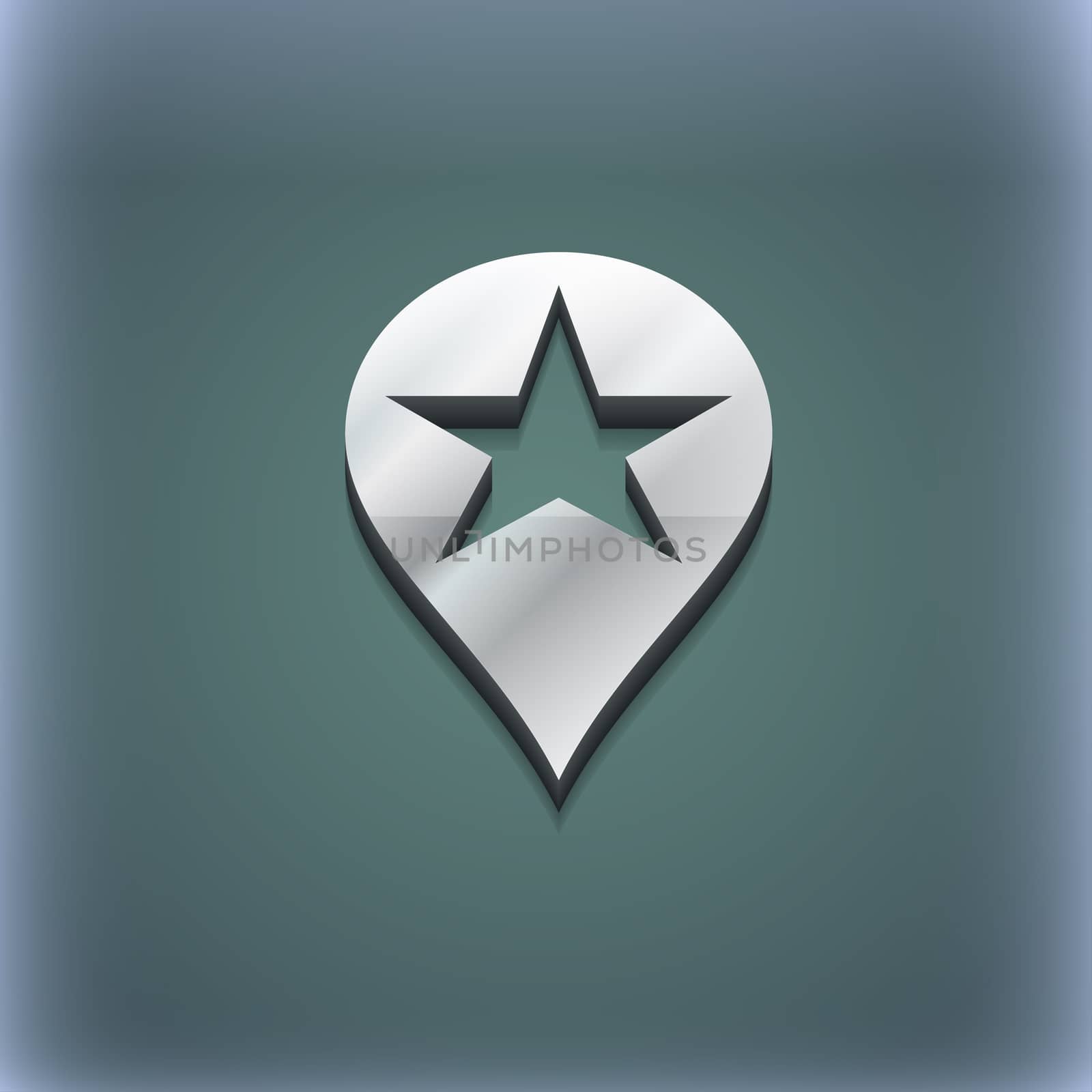 Map pointer award, GPS location icon symbol. 3D style. Trendy, modern design with space for your text illustration. Raster version