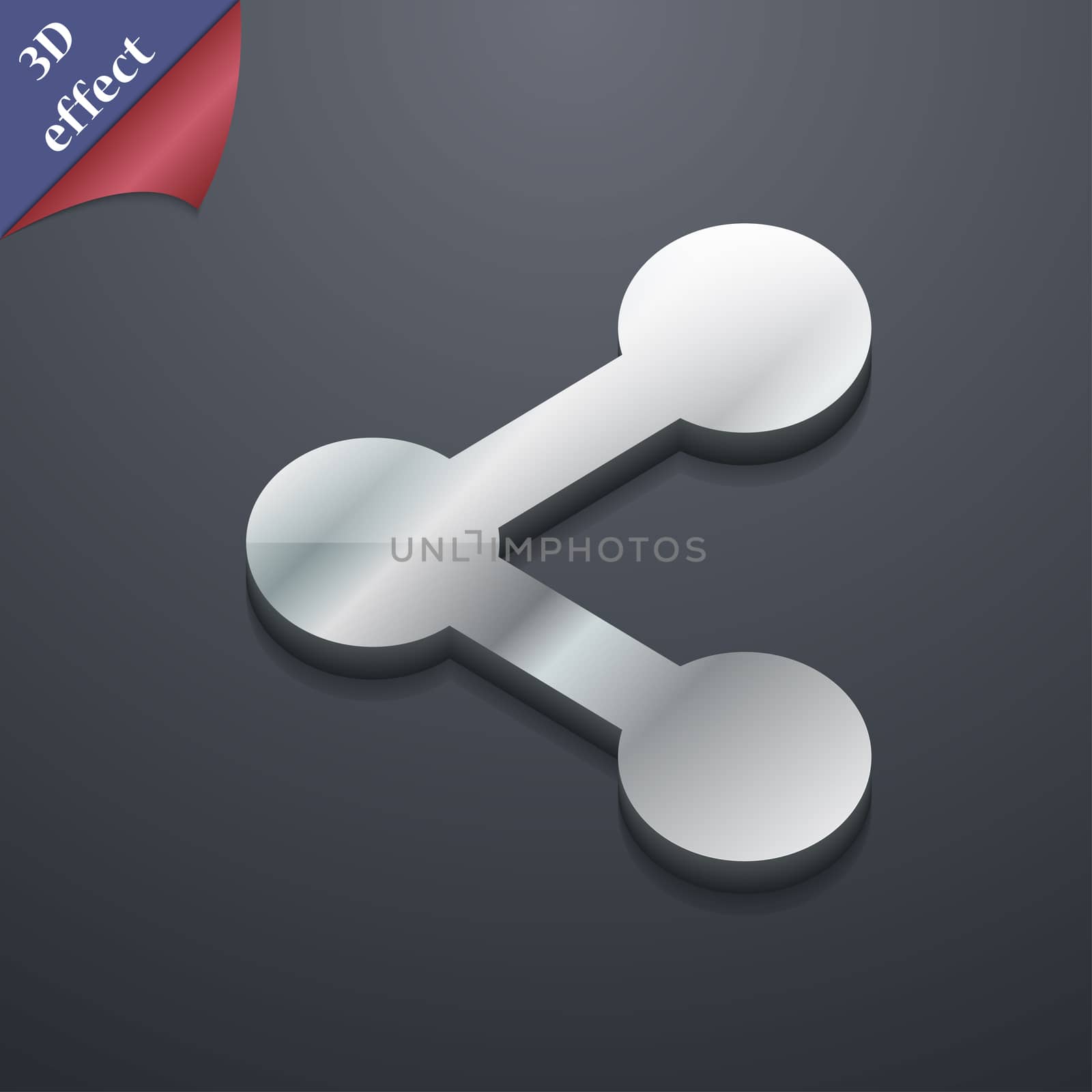 Share icon symbol. 3D style. Trendy, modern design with space for your text . Rastrized by serhii_lohvyniuk