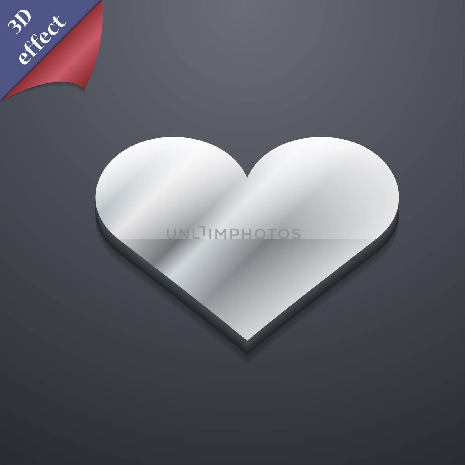 Heart, Love icon symbol. 3D style. Trendy, modern design with space for your text . Rastrized by serhii_lohvyniuk
