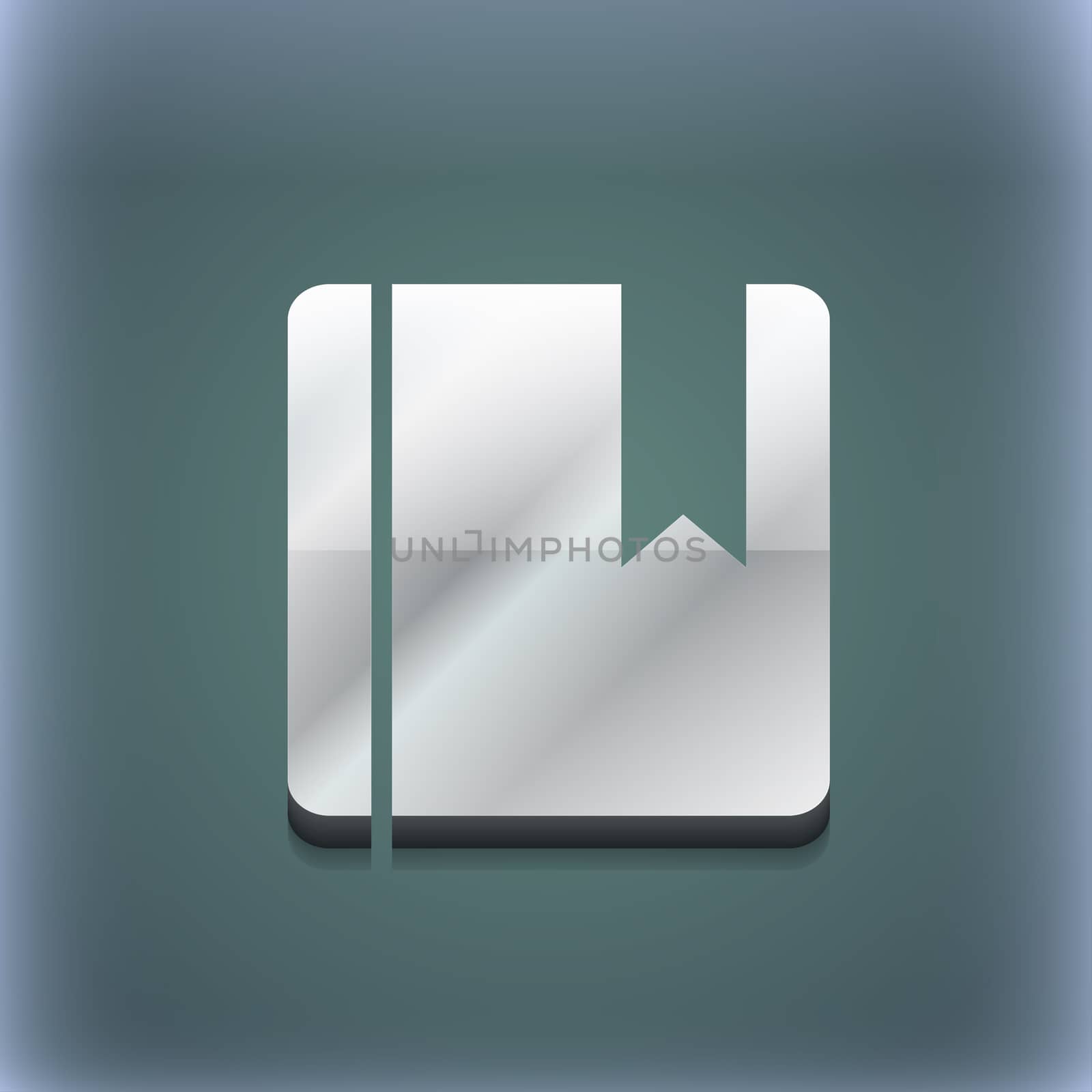 book bookmark icon symbol. 3D style. Trendy, modern design with space for your text illustration. Raster version