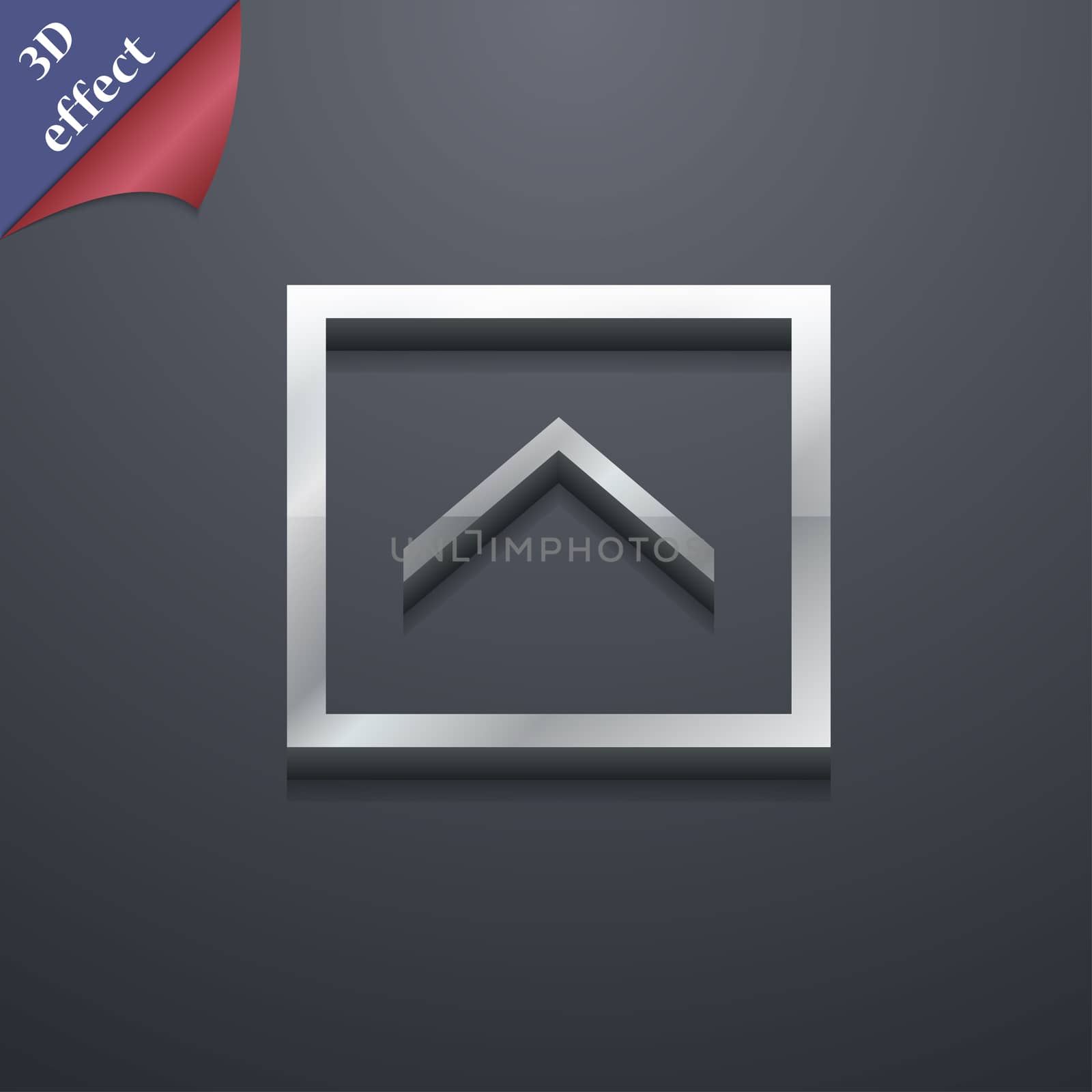 Direction arrow up icon symbol. 3D style. Trendy, modern design with space for your text illustration. Rastrized copy