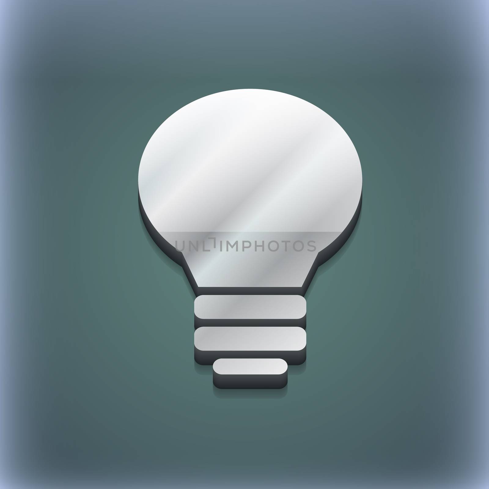 Light lamp, Idea icon symbol. 3D style. Trendy, modern design with space for your text . Raster by serhii_lohvyniuk