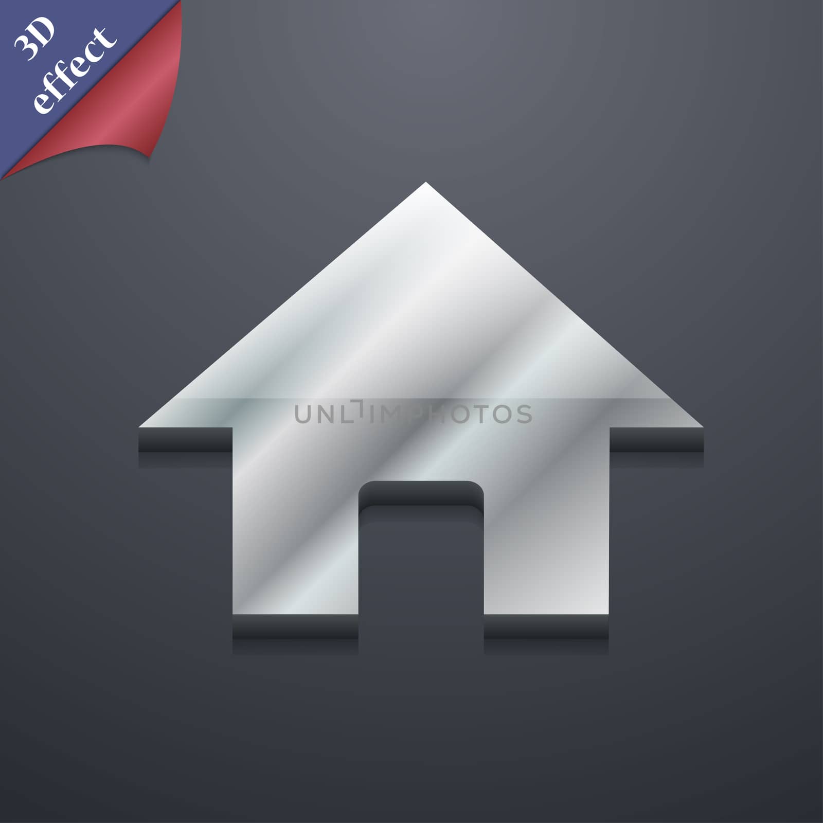 Home, Main page icon symbol. 3D style. Trendy, modern design with space for your text illustration. Rastrized copy