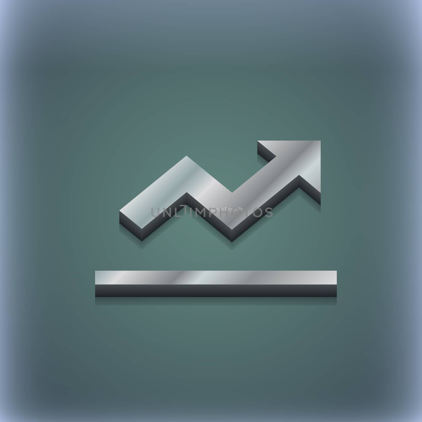 Graph chart, Diagram icon symbol. 3D style. Trendy, modern design with space for your text . Raster by serhii_lohvyniuk