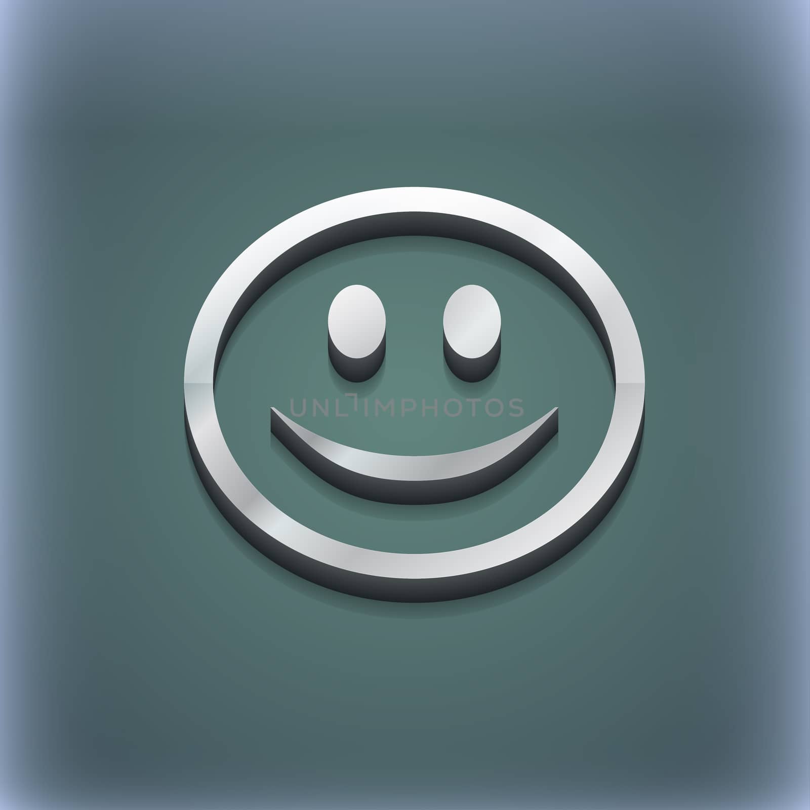 Smile, Happy face icon symbol. 3D style. Trendy, modern design with space for your text . Raster by serhii_lohvyniuk