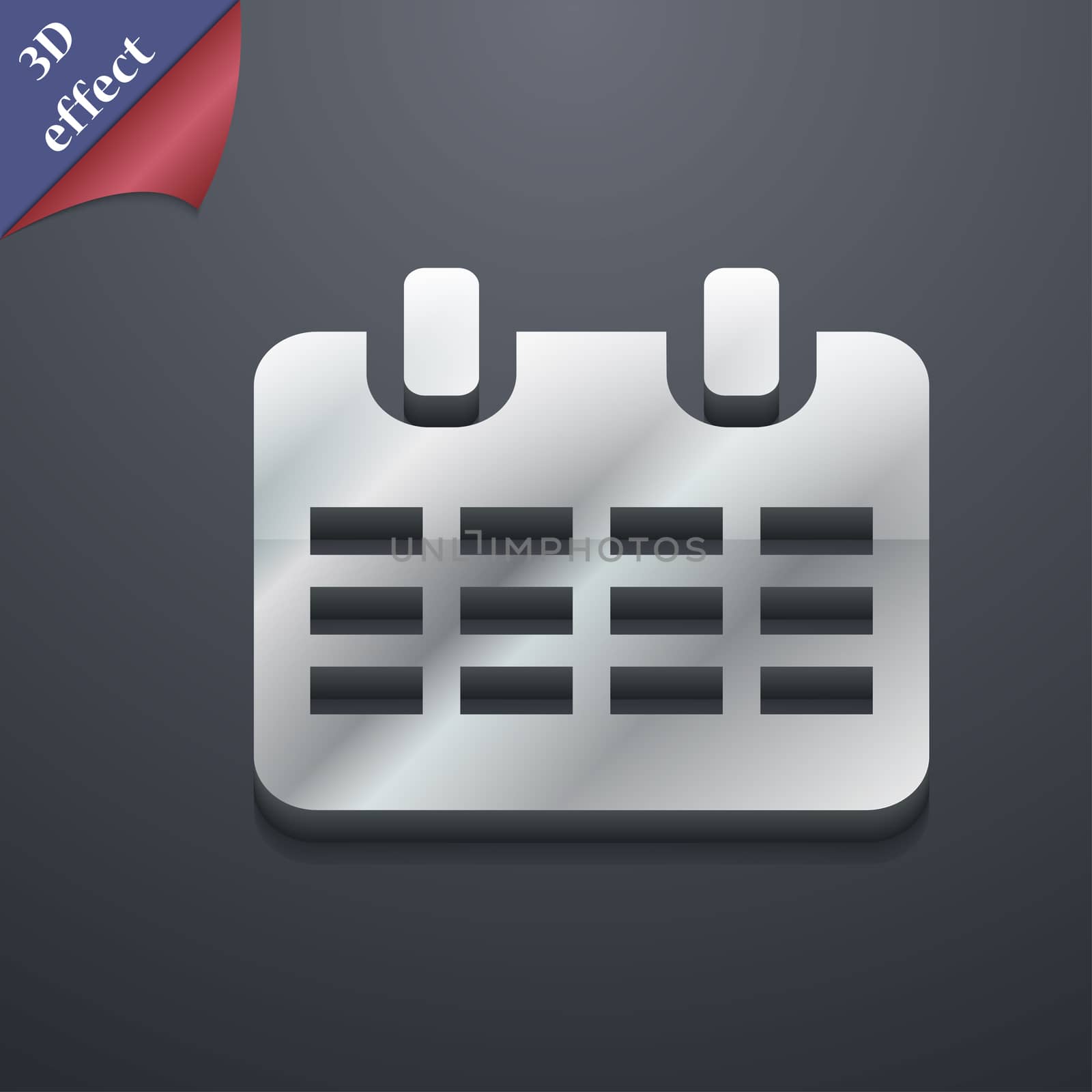  Calendar, Date or event reminder icon symbol. 3D style. Trendy, modern design with space for your text . Rastrized by serhii_lohvyniuk