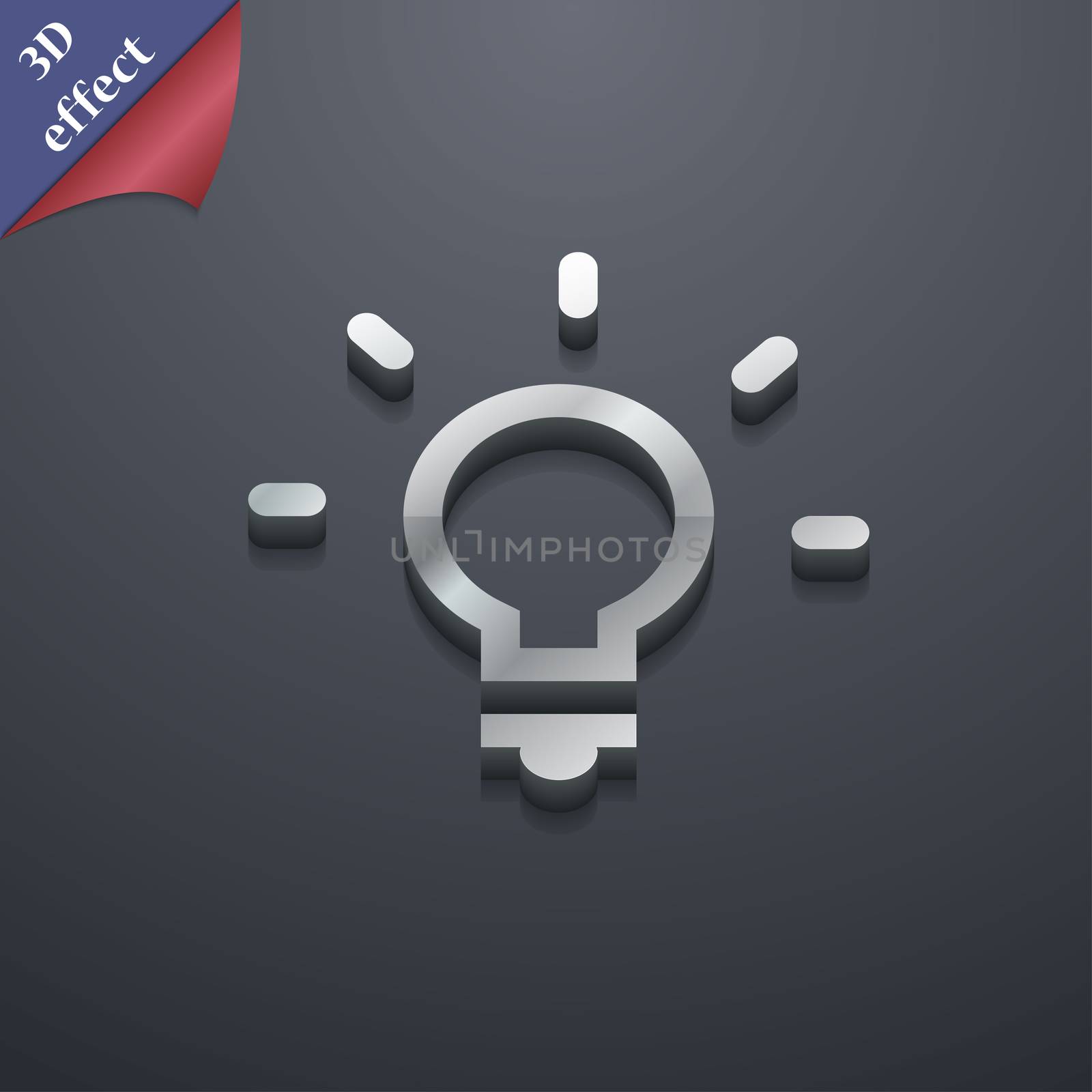 Light lamp, Idea icon symbol. 3D style. Trendy, modern design with space for your text . Rastrized by serhii_lohvyniuk