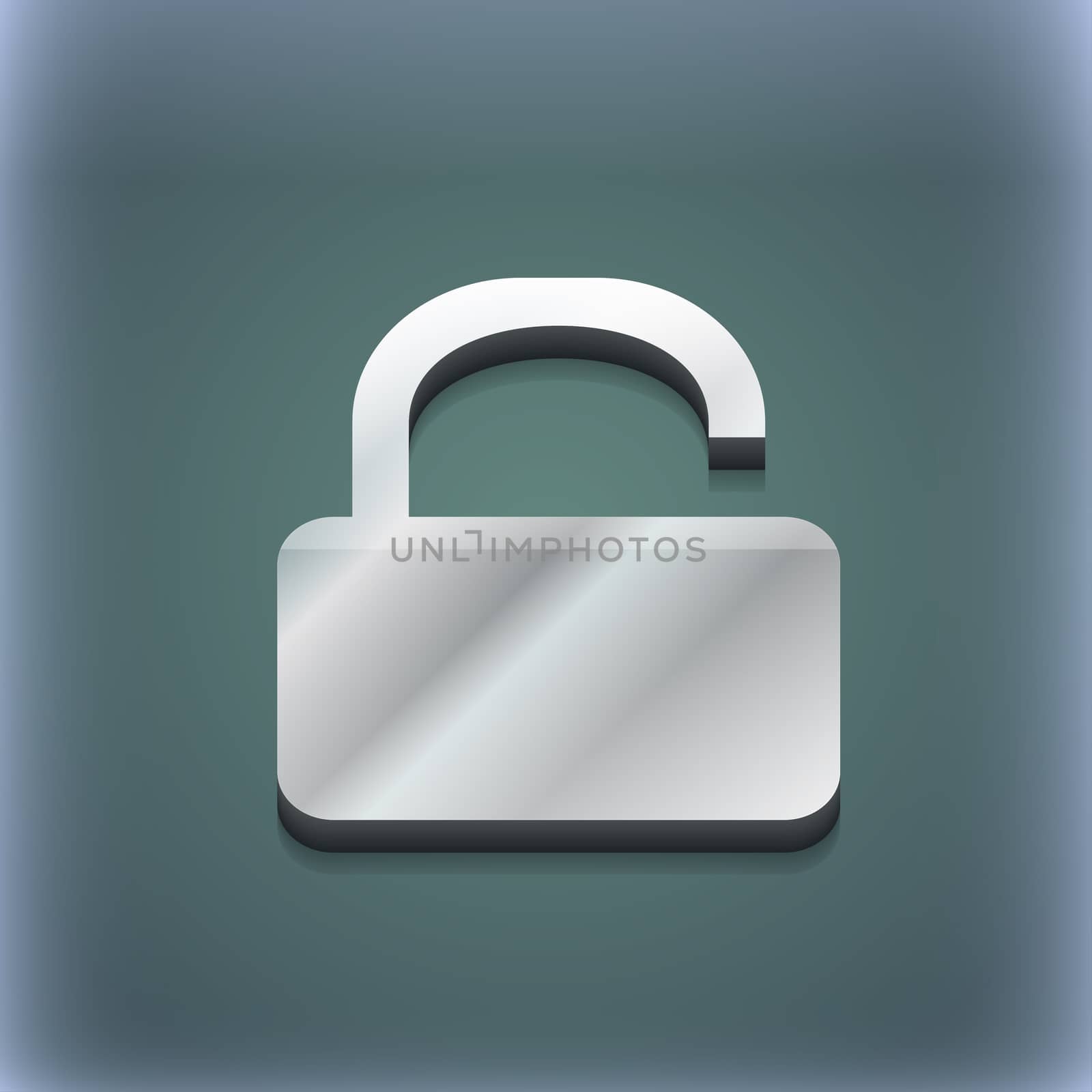 Open Padlock icon symbol. 3D style. Trendy, modern design with space for your text . Raster by serhii_lohvyniuk