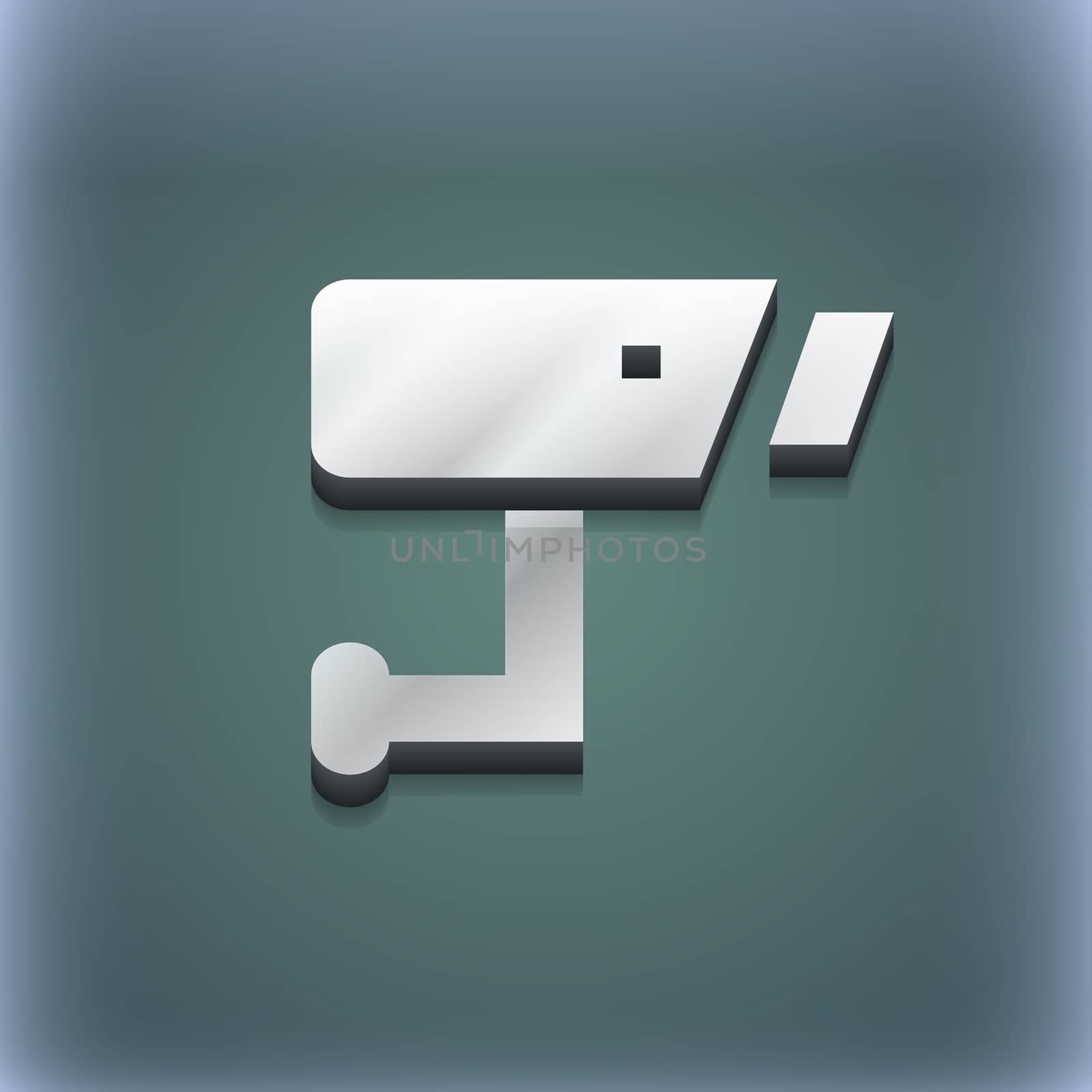 Surveillance Camera icon symbol. 3D style. Trendy, modern design with space for your text . Raster by serhii_lohvyniuk