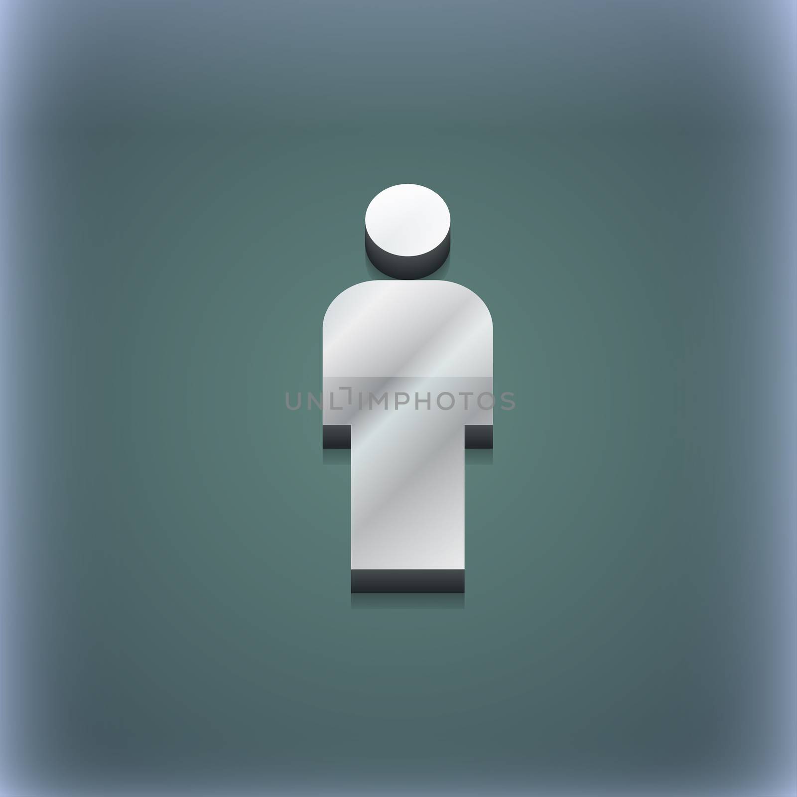 Human, Man Person, Male toilet icon symbol. 3D style. Trendy, modern design with space for your text illustration. Raster version