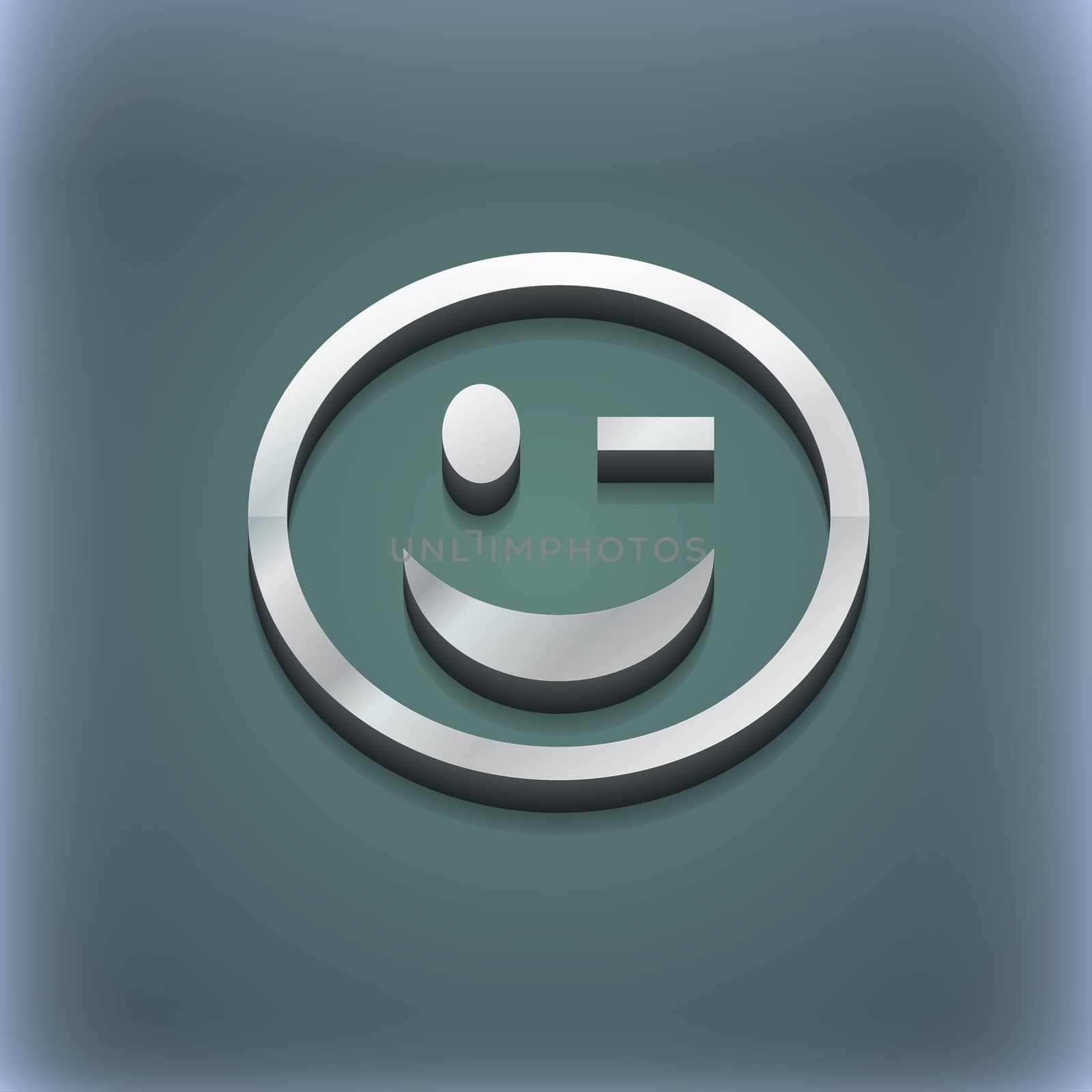 Winking Face icon symbol. 3D style. Trendy, modern design with space for your text illustration. Raster version