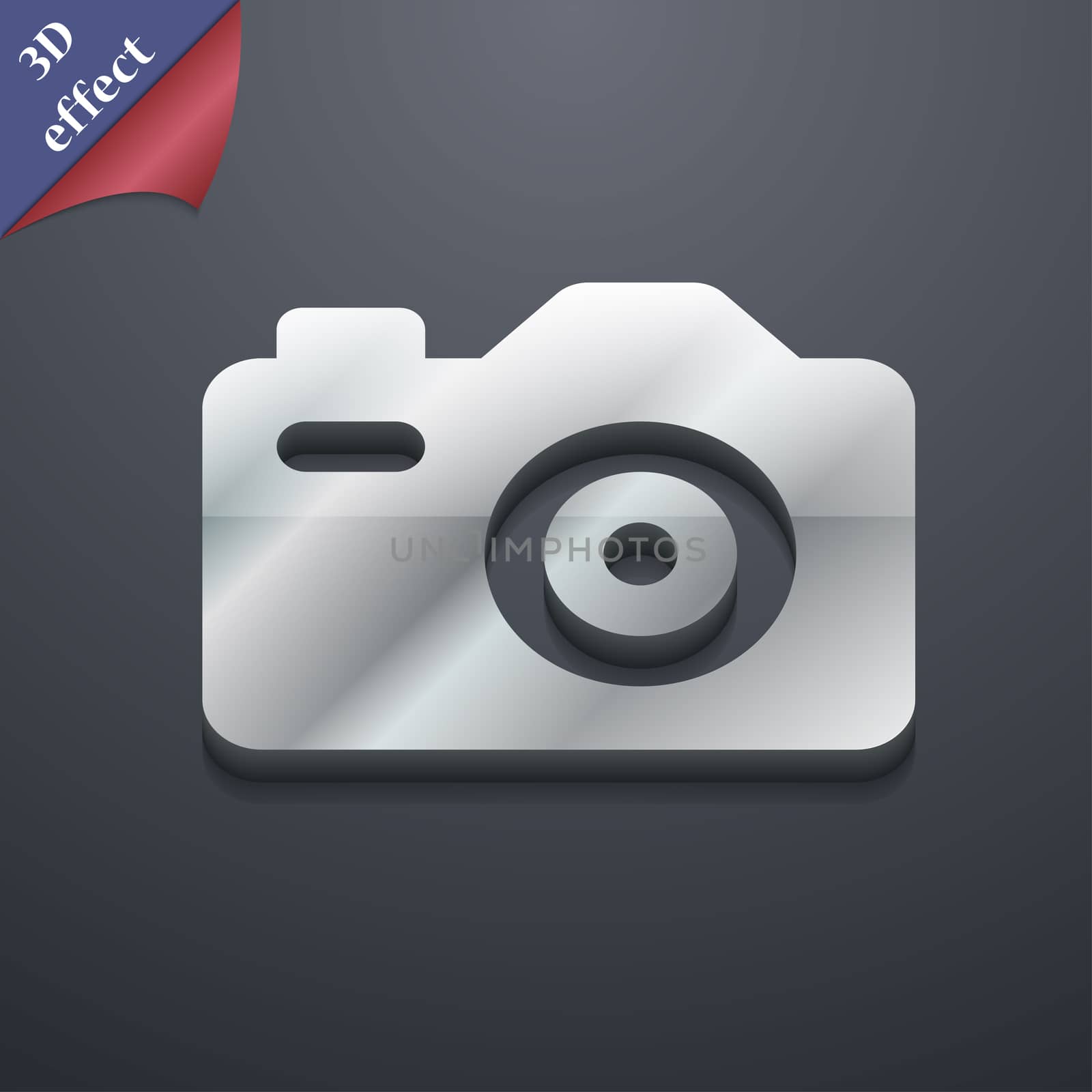 Photo Camera icon symbol. 3D style. Trendy, modern design with space for your text illustration. Rastrized copy