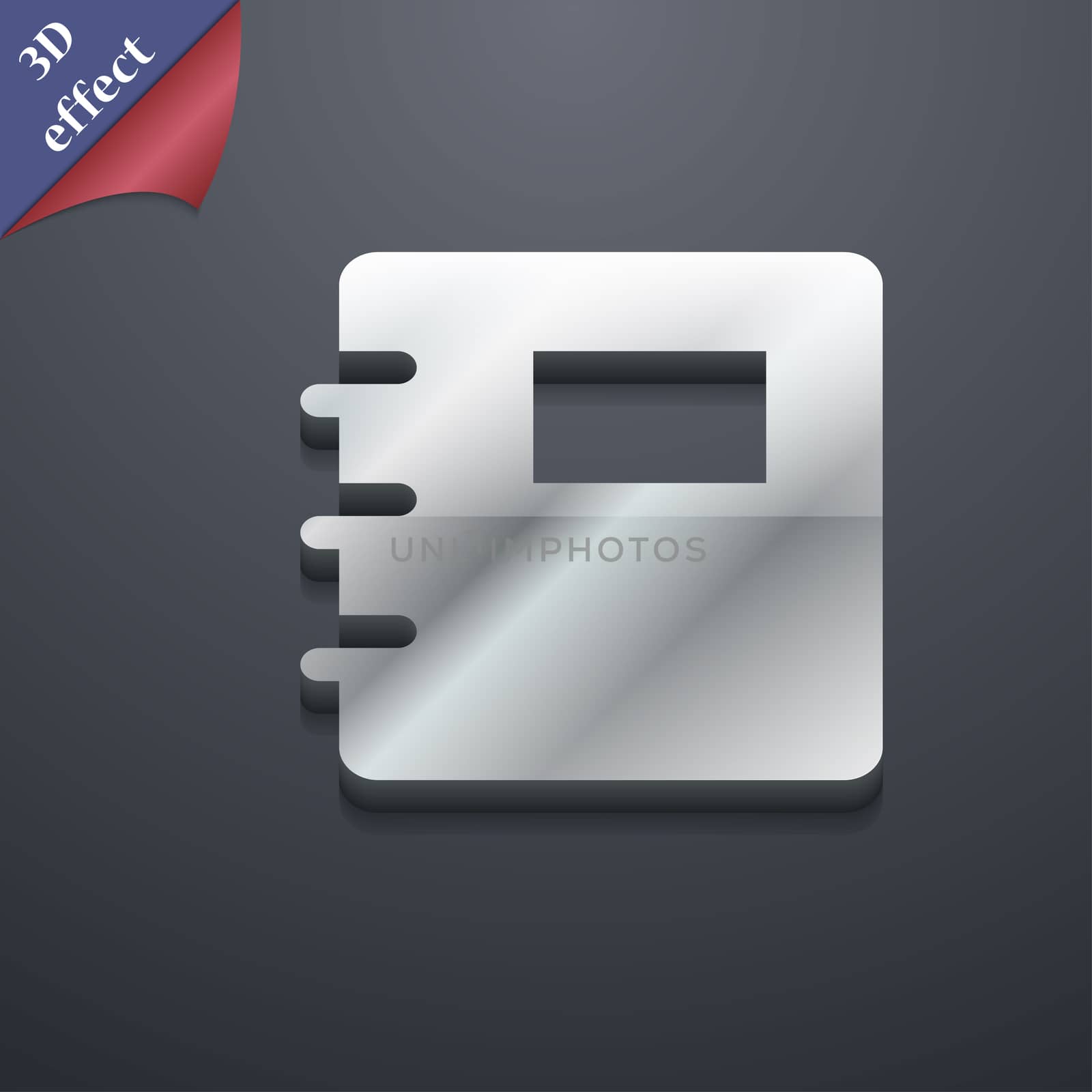 Book icon symbol. 3D style. Trendy, modern design with space for your text . Rastrized by serhii_lohvyniuk