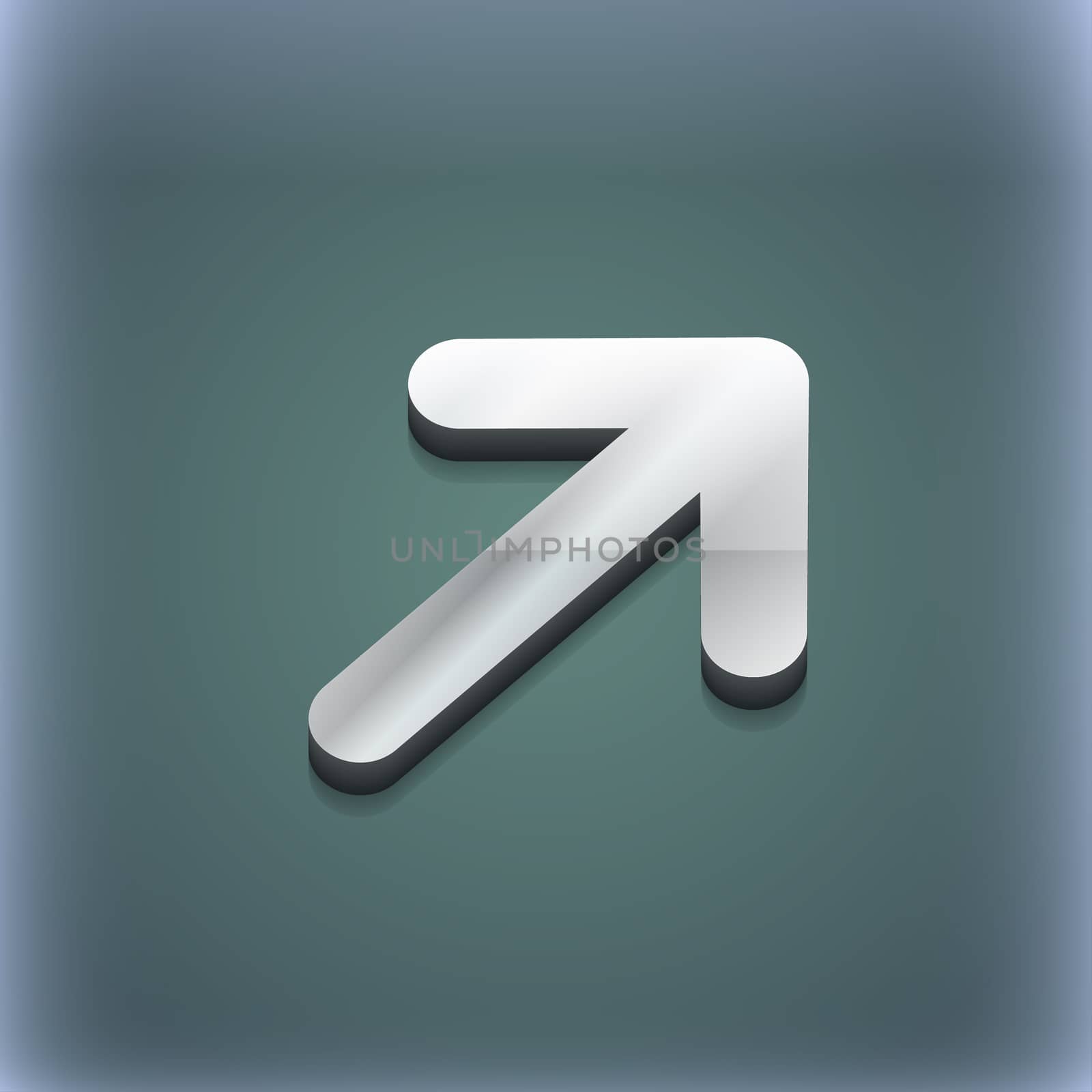 Arrow Expand Full screen Scale icon symbol. 3D style. Trendy, modern design with space for your text illustration. Raster version