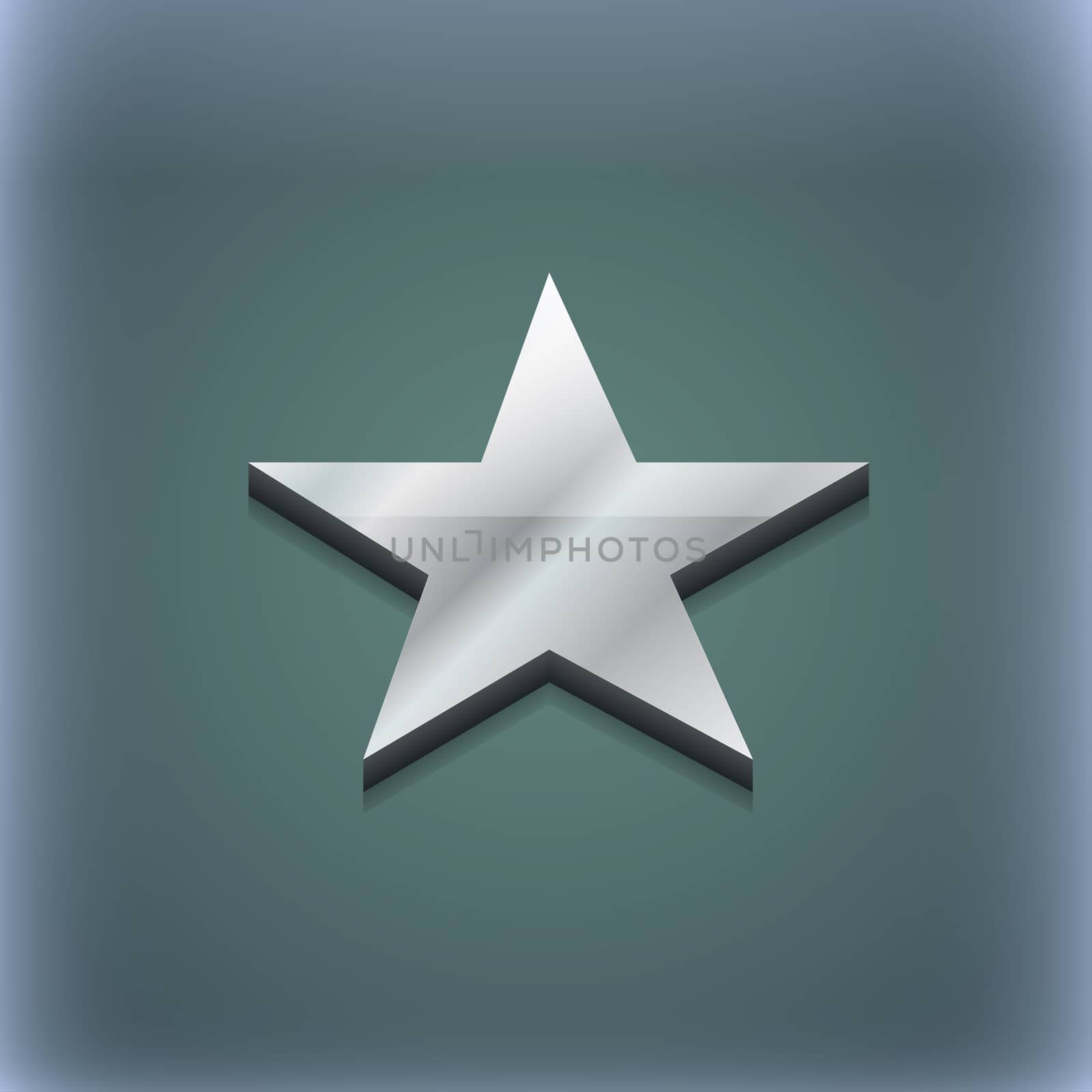 Star, Favorite Star, Favorite icon symbol. 3D style. Trendy, modern design with space for your text illustration. Raster version