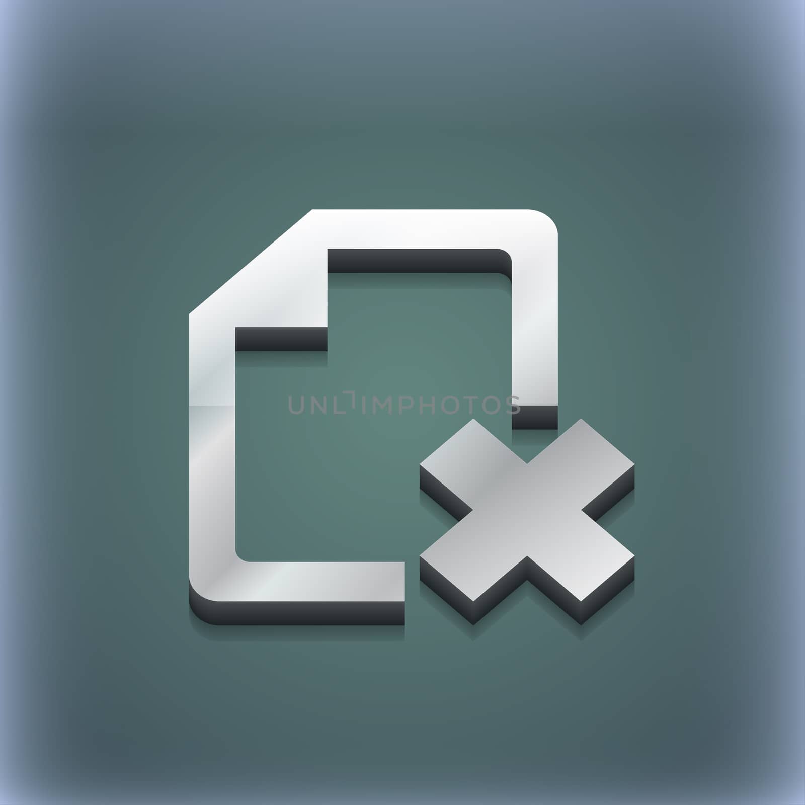 delete File document icon symbol. 3D style. Trendy, modern design with space for your text . Raster by serhii_lohvyniuk