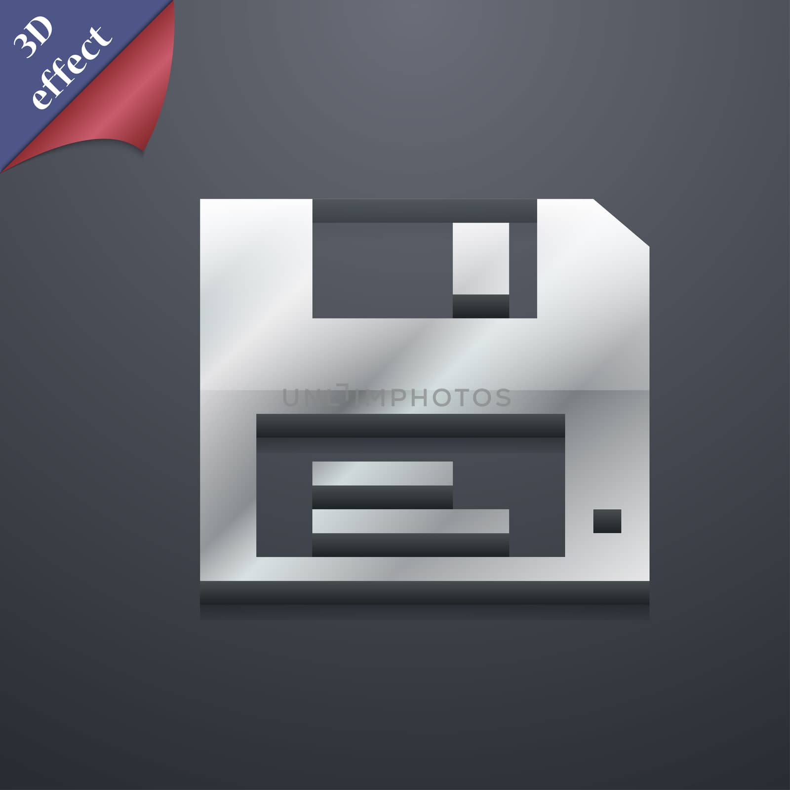 floppy icon symbol. 3D style. Trendy, modern design with space for your text . Rastrized by serhii_lohvyniuk