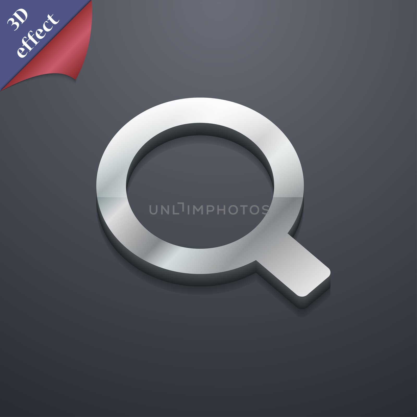 Magnifier glass icon symbol. 3D style. Trendy, modern design with space for your text . Rastrized by serhii_lohvyniuk