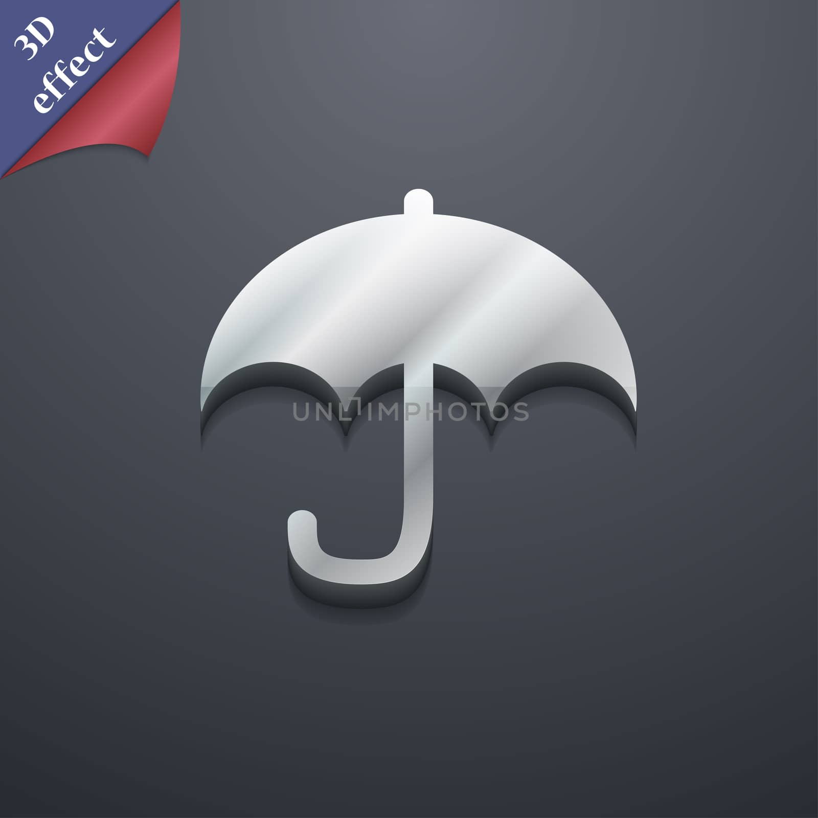 Umbrella icon symbol. 3D style. Trendy, modern design with space for your text . Rastrized by serhii_lohvyniuk