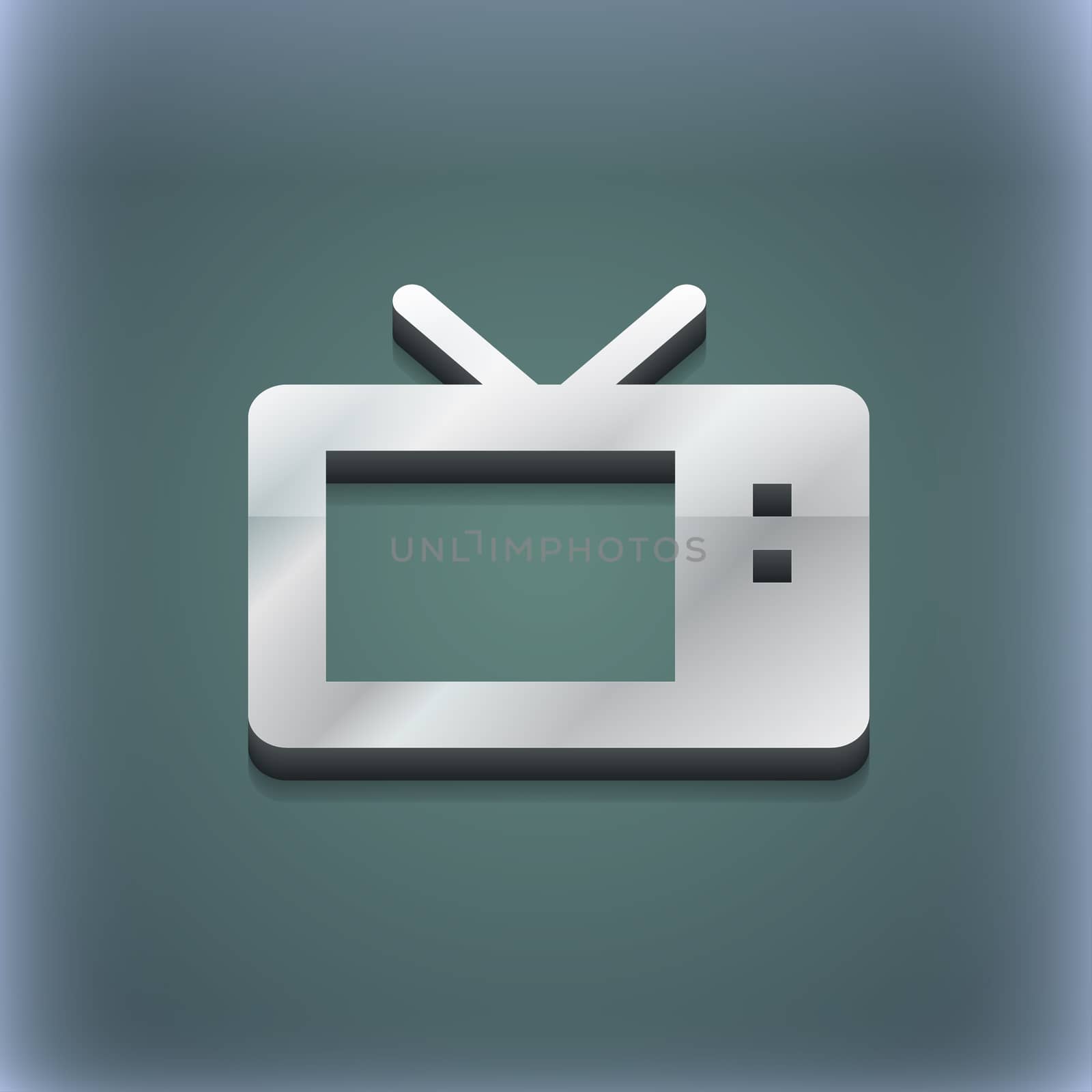 Retro TV mode icon symbol. 3D style. Trendy, modern design with space for your text illustration. Raster version