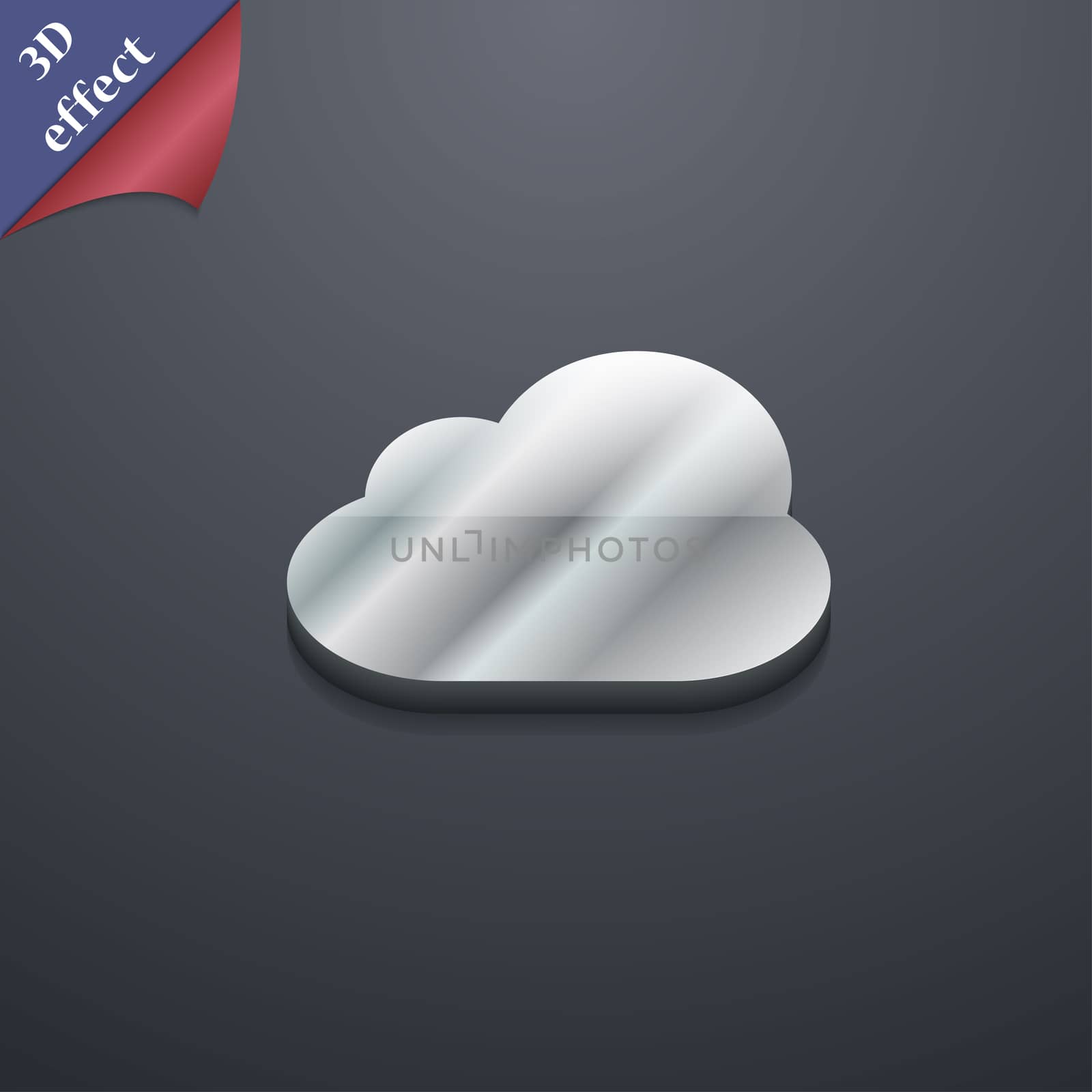 Cloud icon symbol. 3D style. Trendy, modern design with space for your text illustration. Rastrized copy