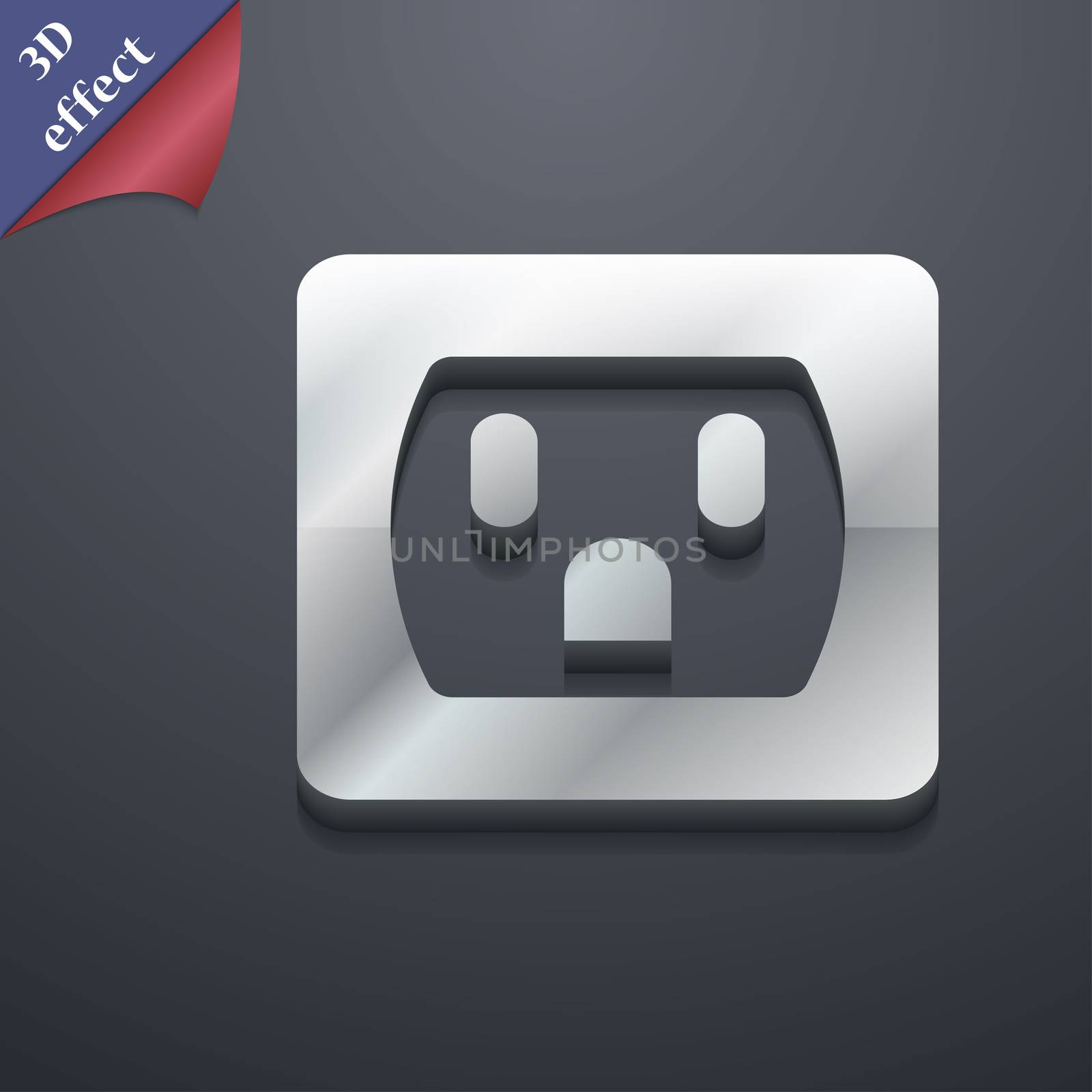 Electric plug, Power energy icon symbol. 3D style. Trendy, modern design with space for your text . Rastrized by serhii_lohvyniuk