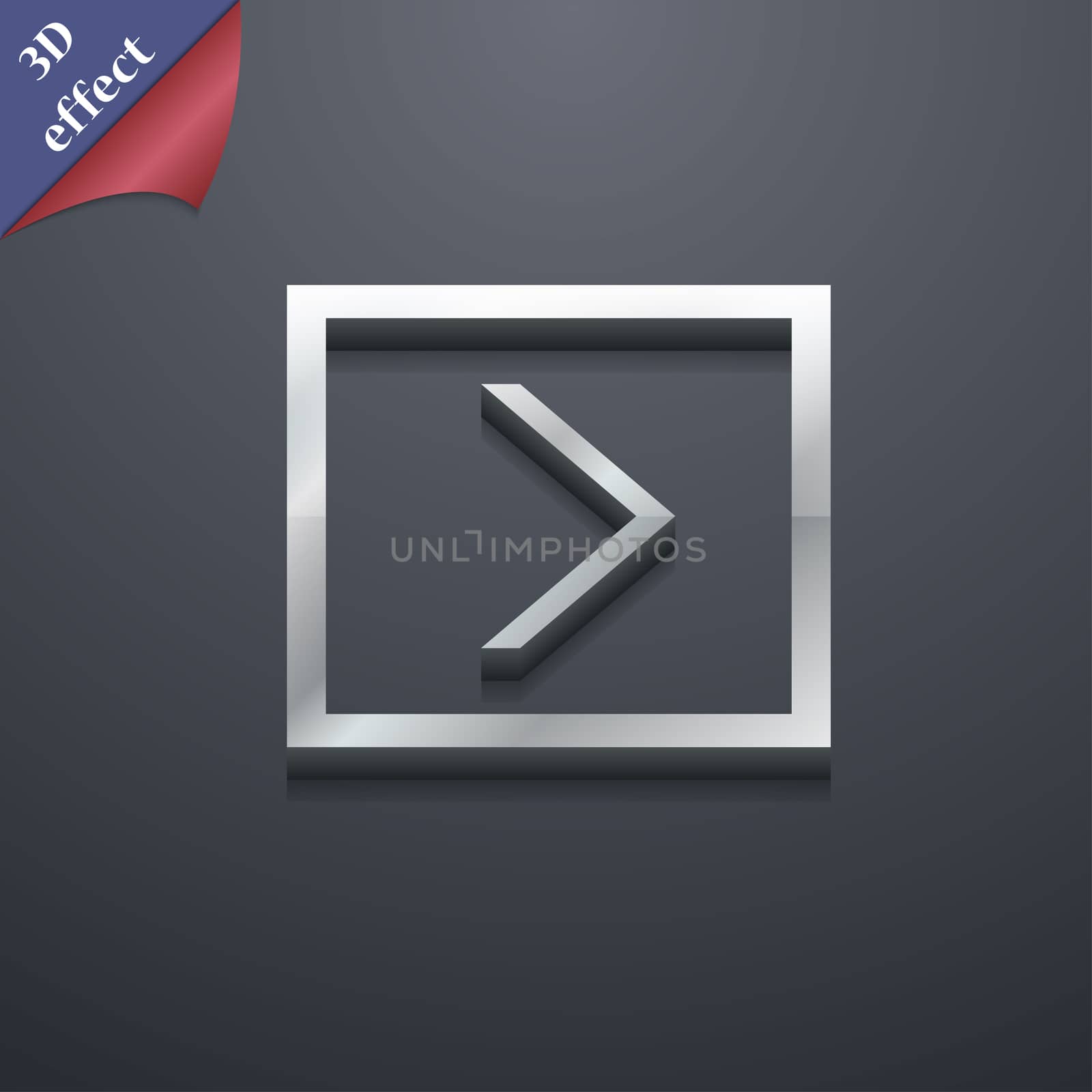 Arrow right, Next icon symbol. 3D style. Trendy, modern design with space for your text . Rastrized by serhii_lohvyniuk