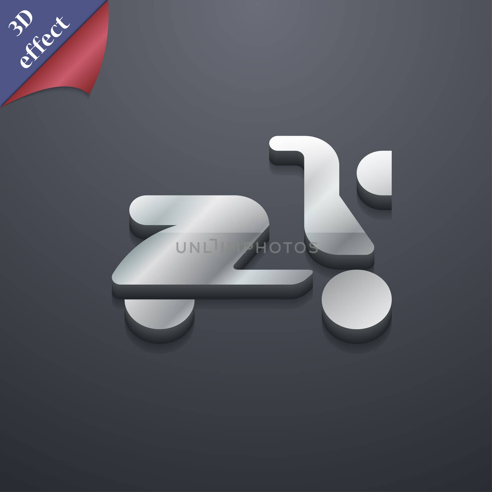 Scooter, bike icon symbol. 3D style. Trendy, modern design with space for your text . Rastrized by serhii_lohvyniuk