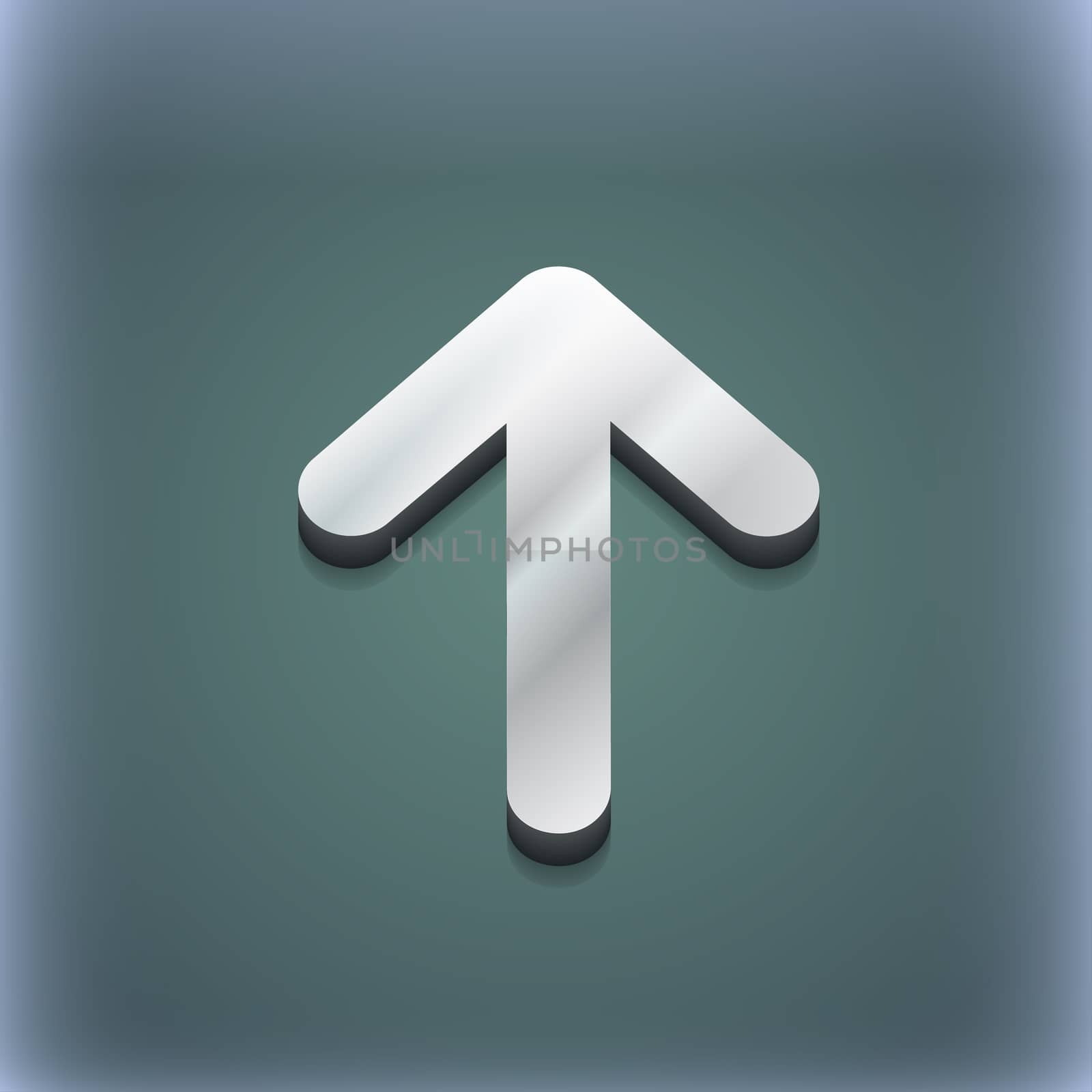 Arrow up, This side up icon symbol. 3D style. Trendy, modern design with space for your text . Raster by serhii_lohvyniuk