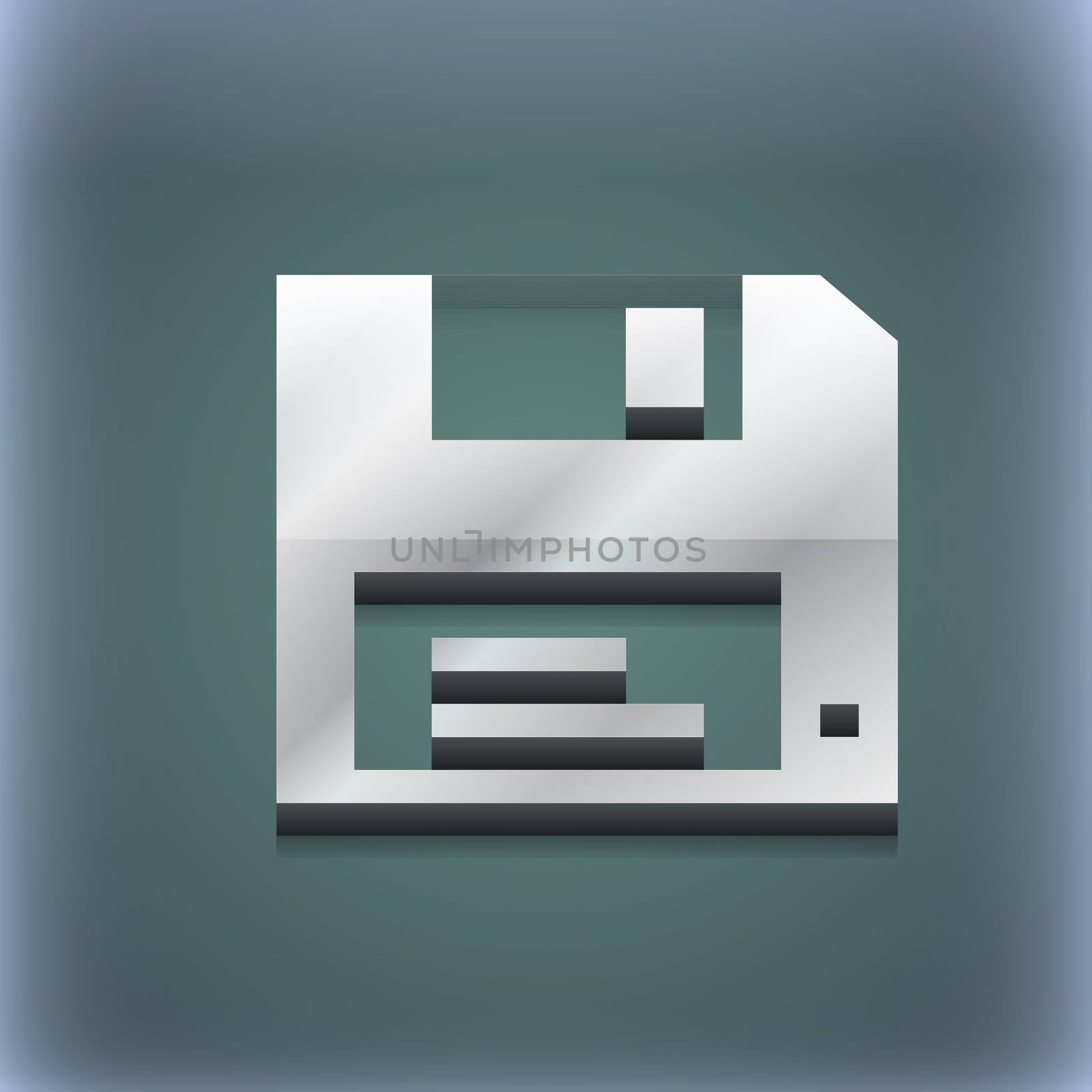 floppy icon symbol. 3D style. Trendy, modern design with space for your text . Raster by serhii_lohvyniuk