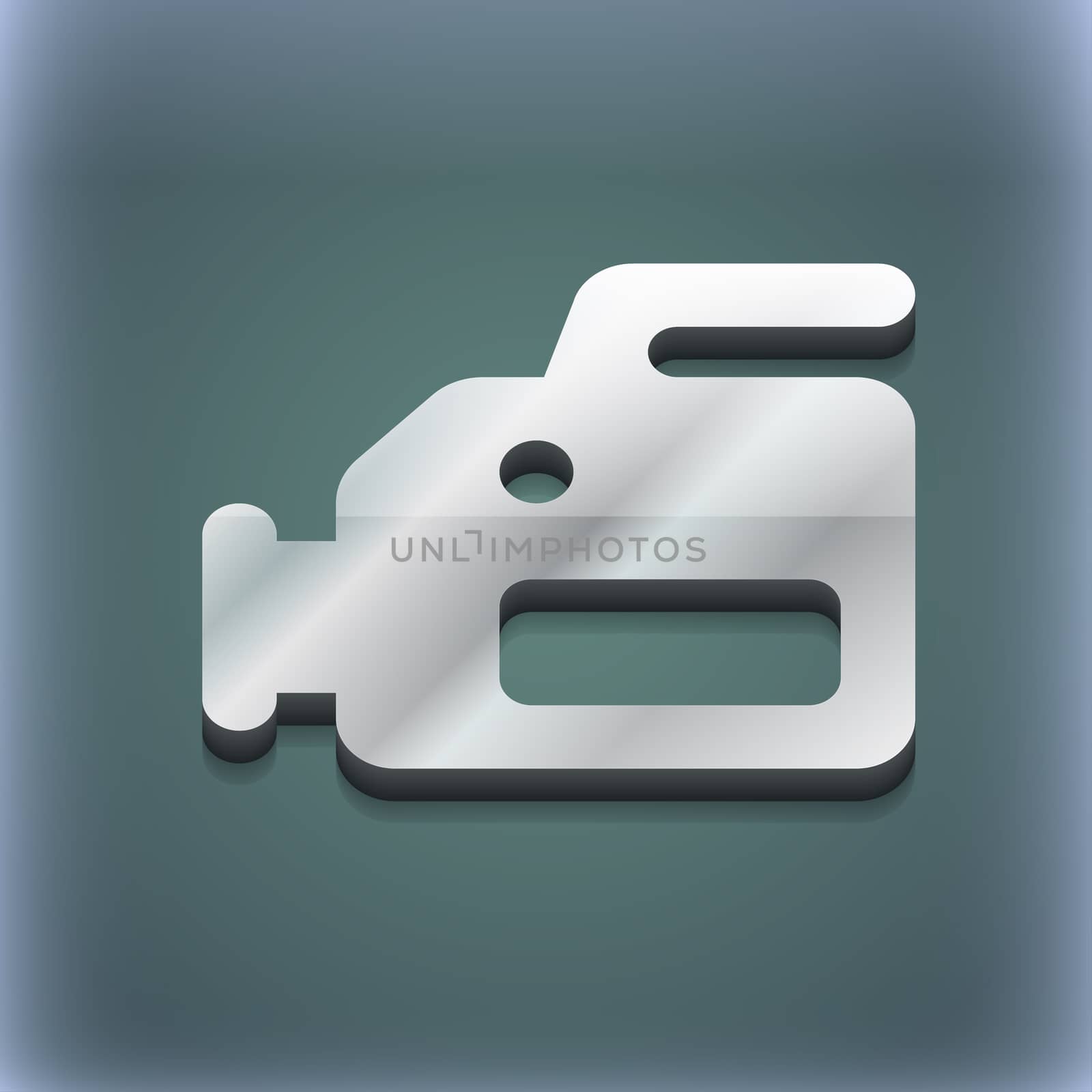 video camera icon symbol. 3D style. Trendy, modern design with space for your text . Raster by serhii_lohvyniuk
