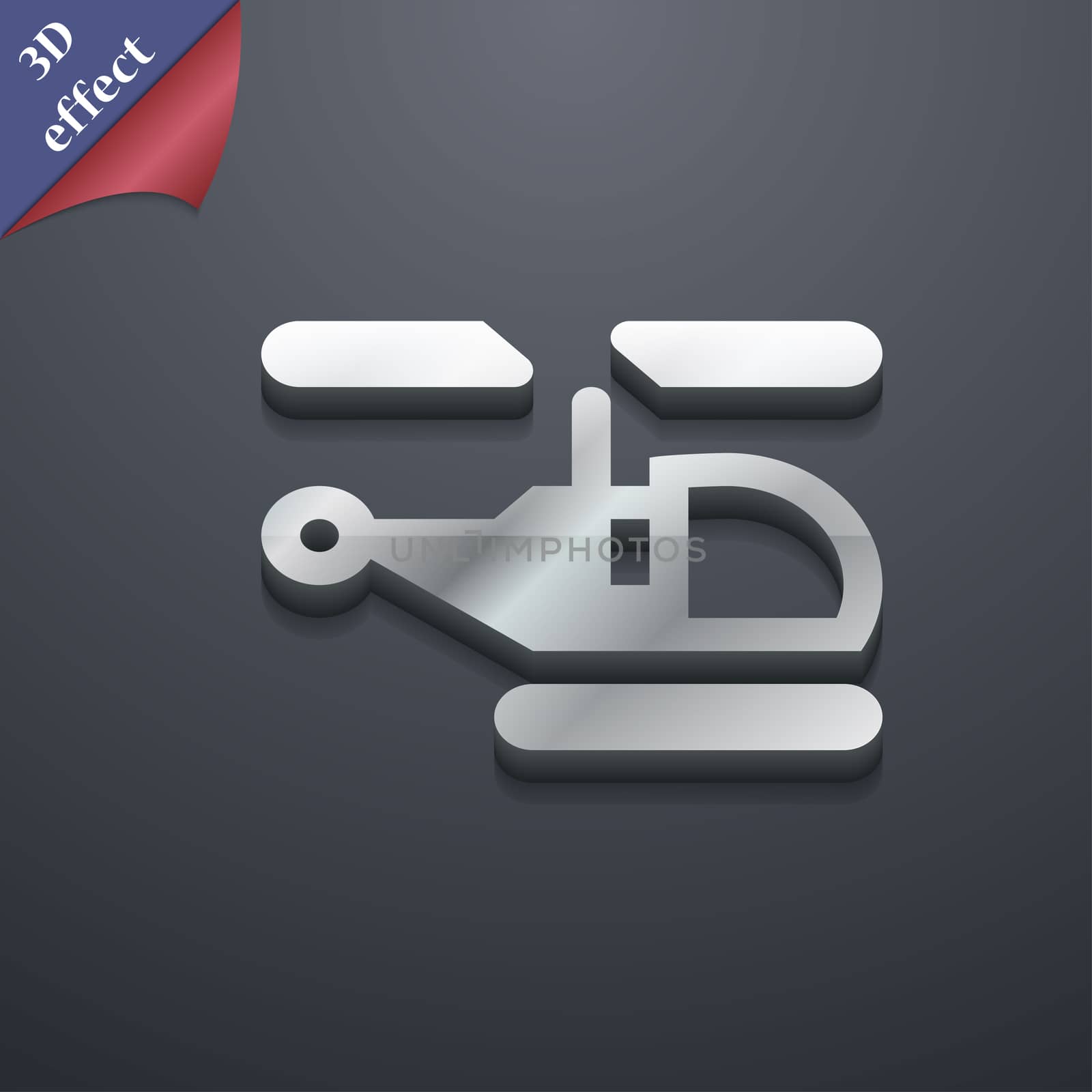 Helicopter icon symbol. 3D style. Trendy, modern design with space for your text . Rastrized by serhii_lohvyniuk