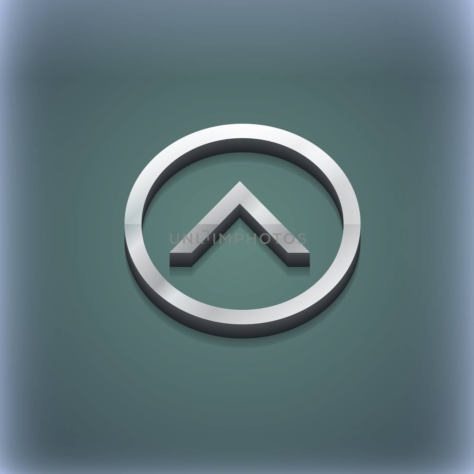 Direction arrow up icon symbol. 3D style. Trendy, modern design with space for your text . Raster by serhii_lohvyniuk
