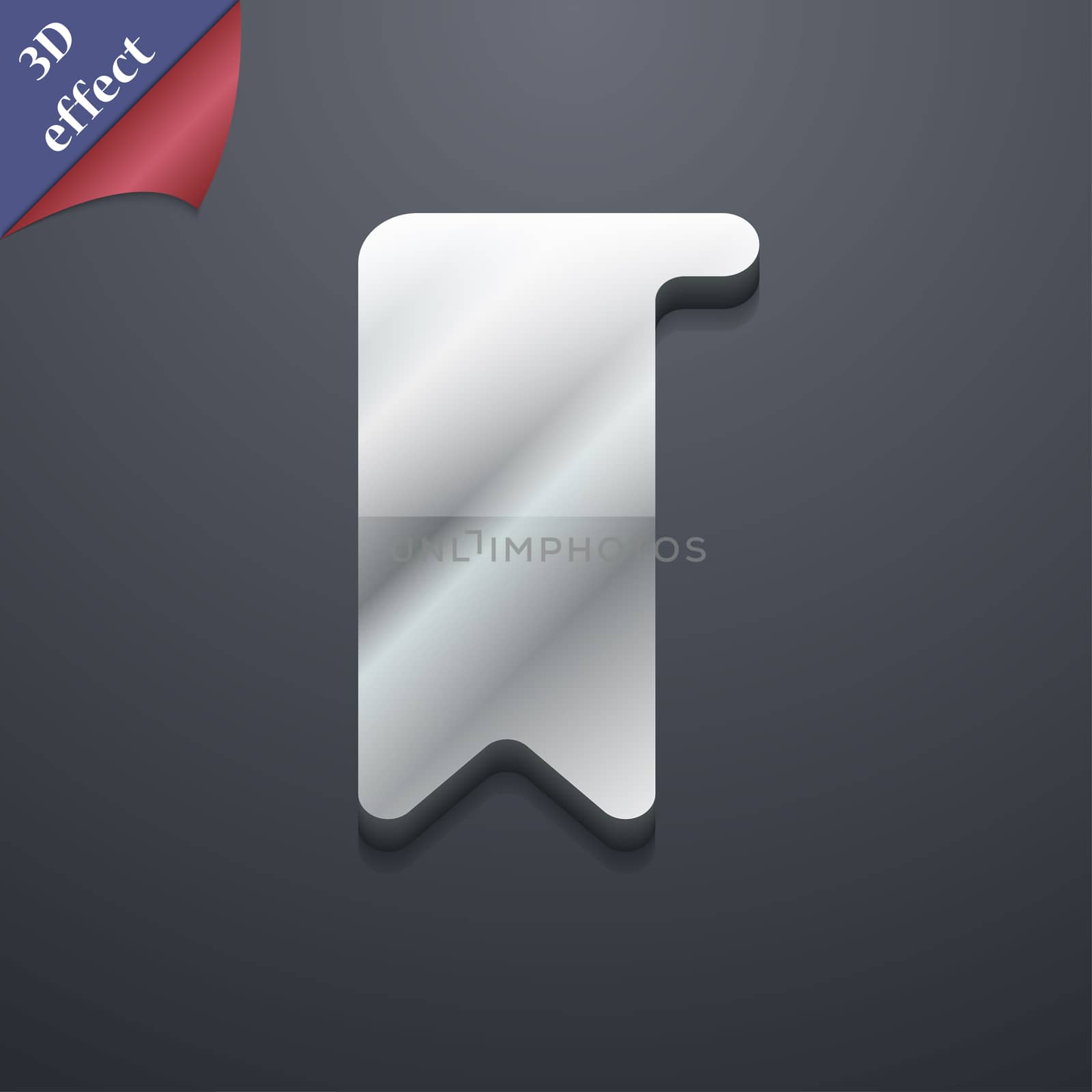 bookmark icon symbol. 3D style. Trendy, modern design with space for your text illustration. Rastrized copy