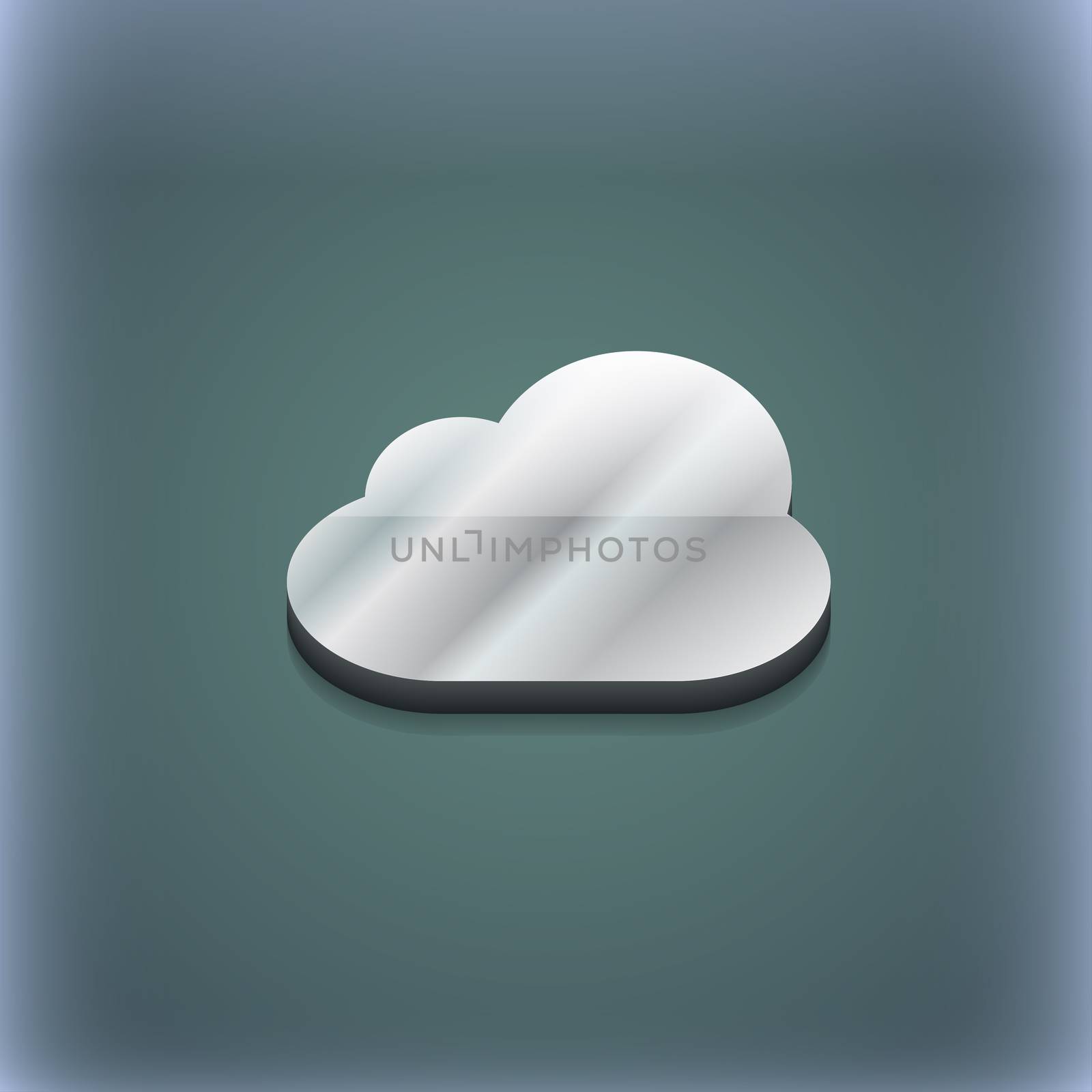 Cloud icon symbol. 3D style. Trendy, modern design with space for your text . Raster by serhii_lohvyniuk