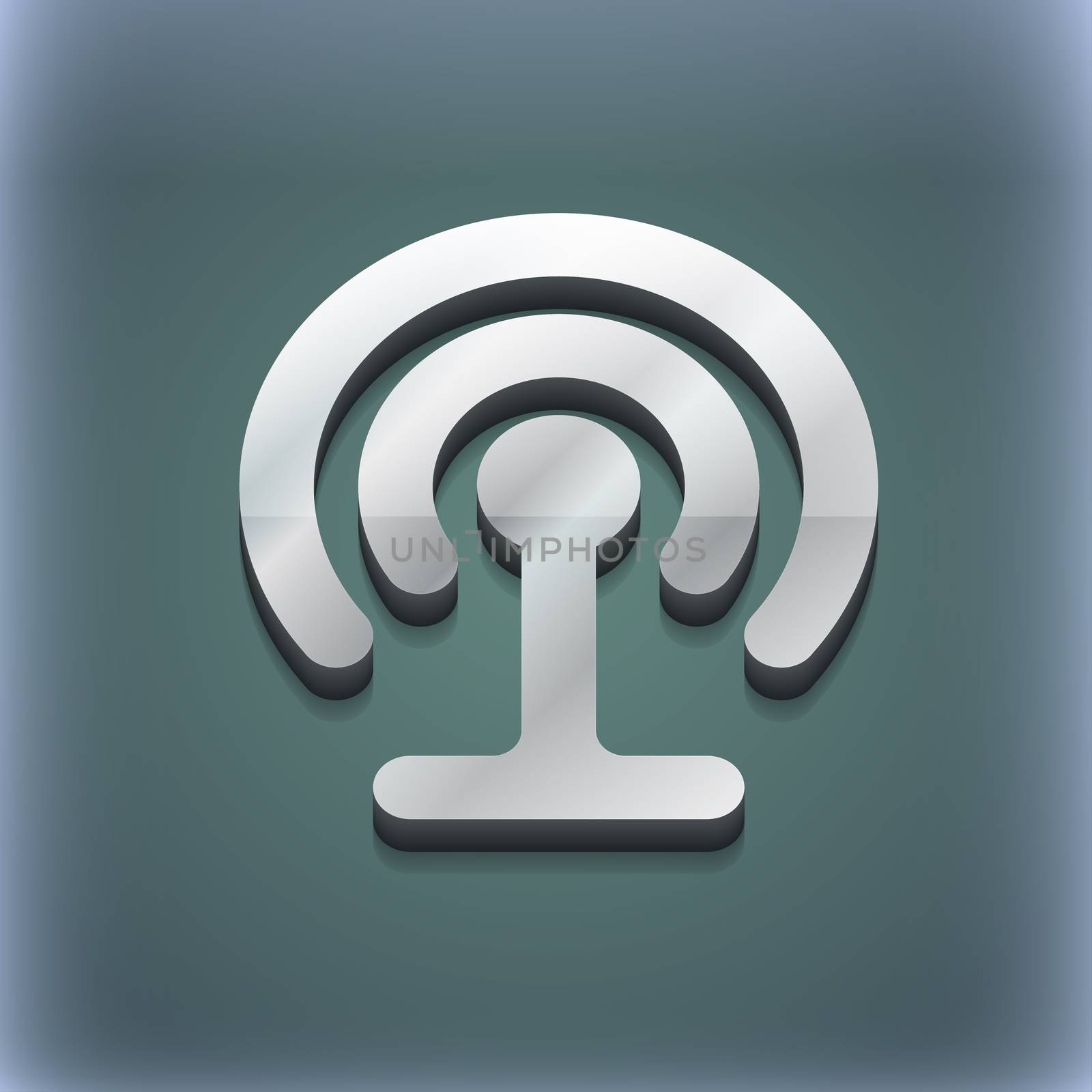 Wifi icon symbol. 3D style. Trendy, modern design with space for your text . Raster by serhii_lohvyniuk