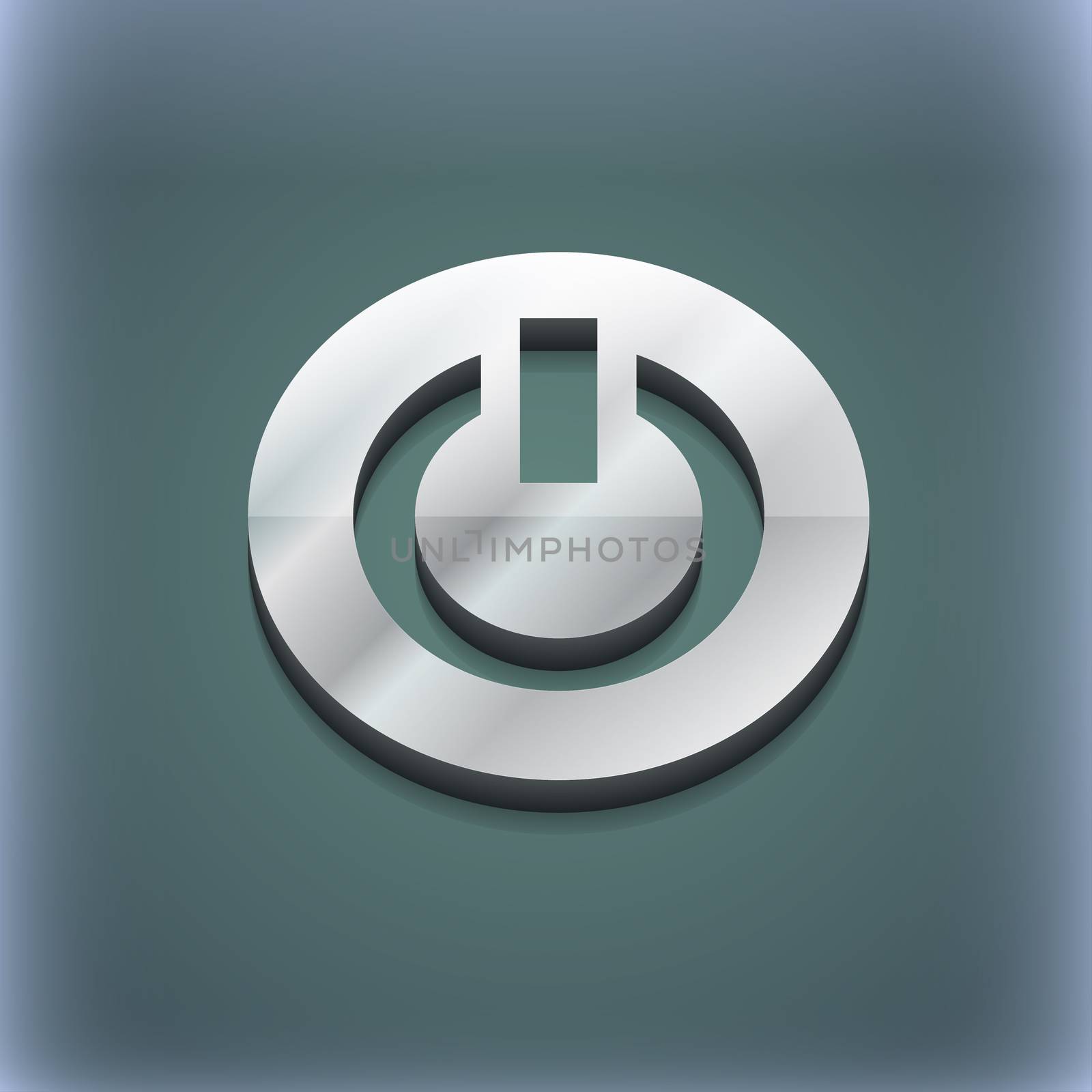 Power, Switch on, Turn on icon symbol. 3D style. Trendy, modern design with space for your text . Raster by serhii_lohvyniuk