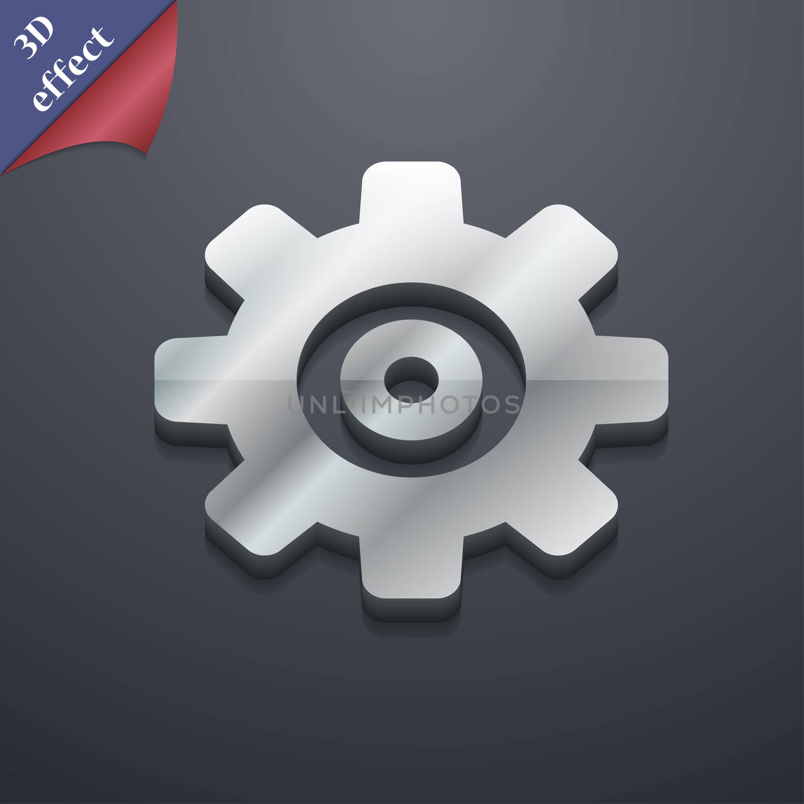 Cog settings, Cogwheel gear mechanism icon symbol. 3D style. Trendy, modern design with space for your text . Rastrized by serhii_lohvyniuk