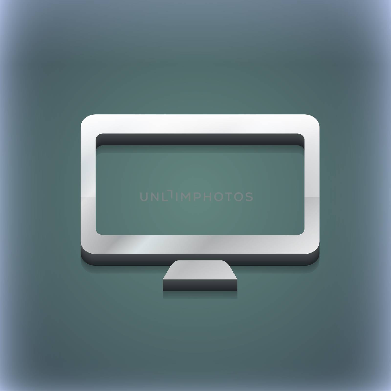 Computer widescreen monitor icon symbol. 3D style. Trendy, modern design with space for your text . Raster by serhii_lohvyniuk