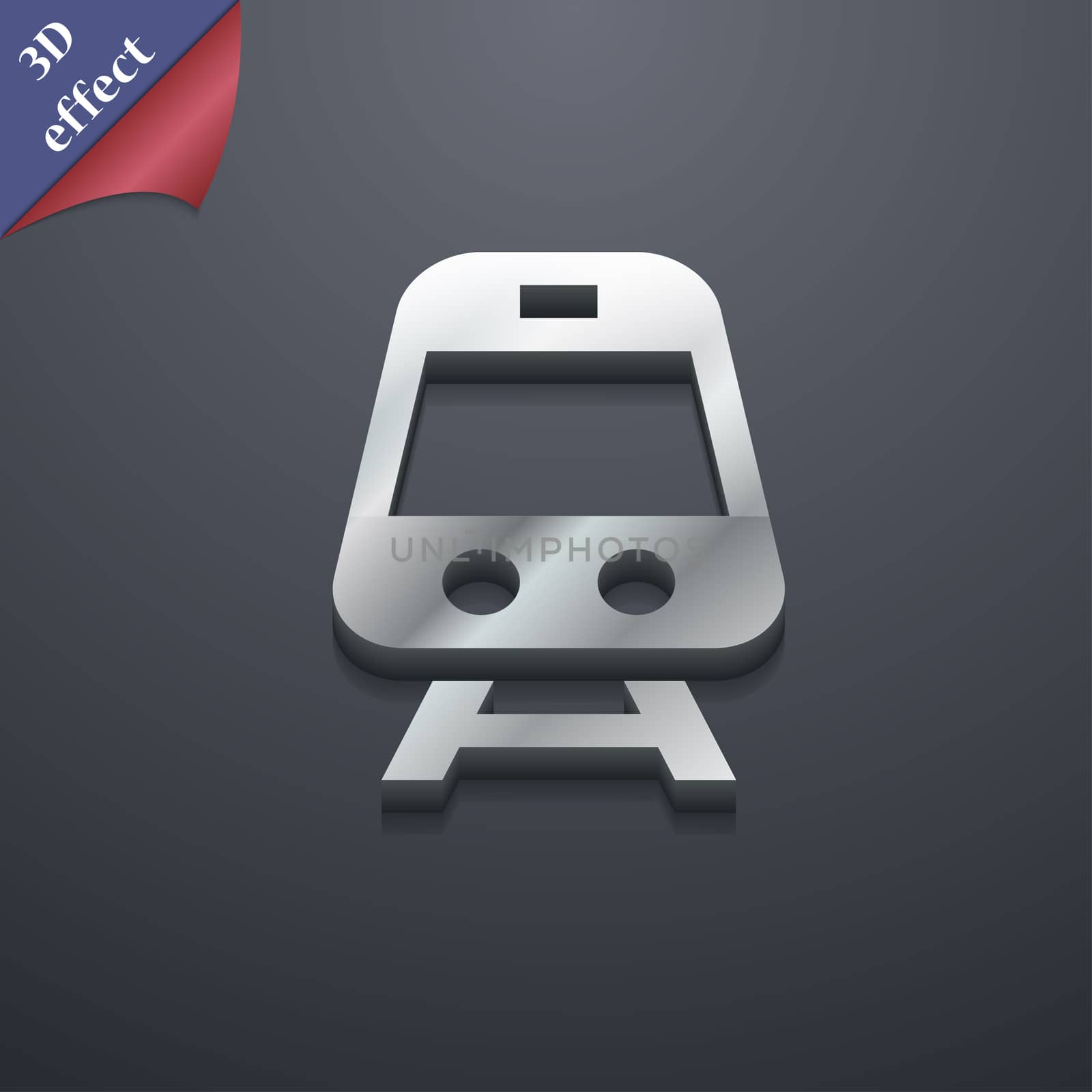 Train icon symbol. 3D style. Trendy, modern design with space for your text . Rastrized by serhii_lohvyniuk