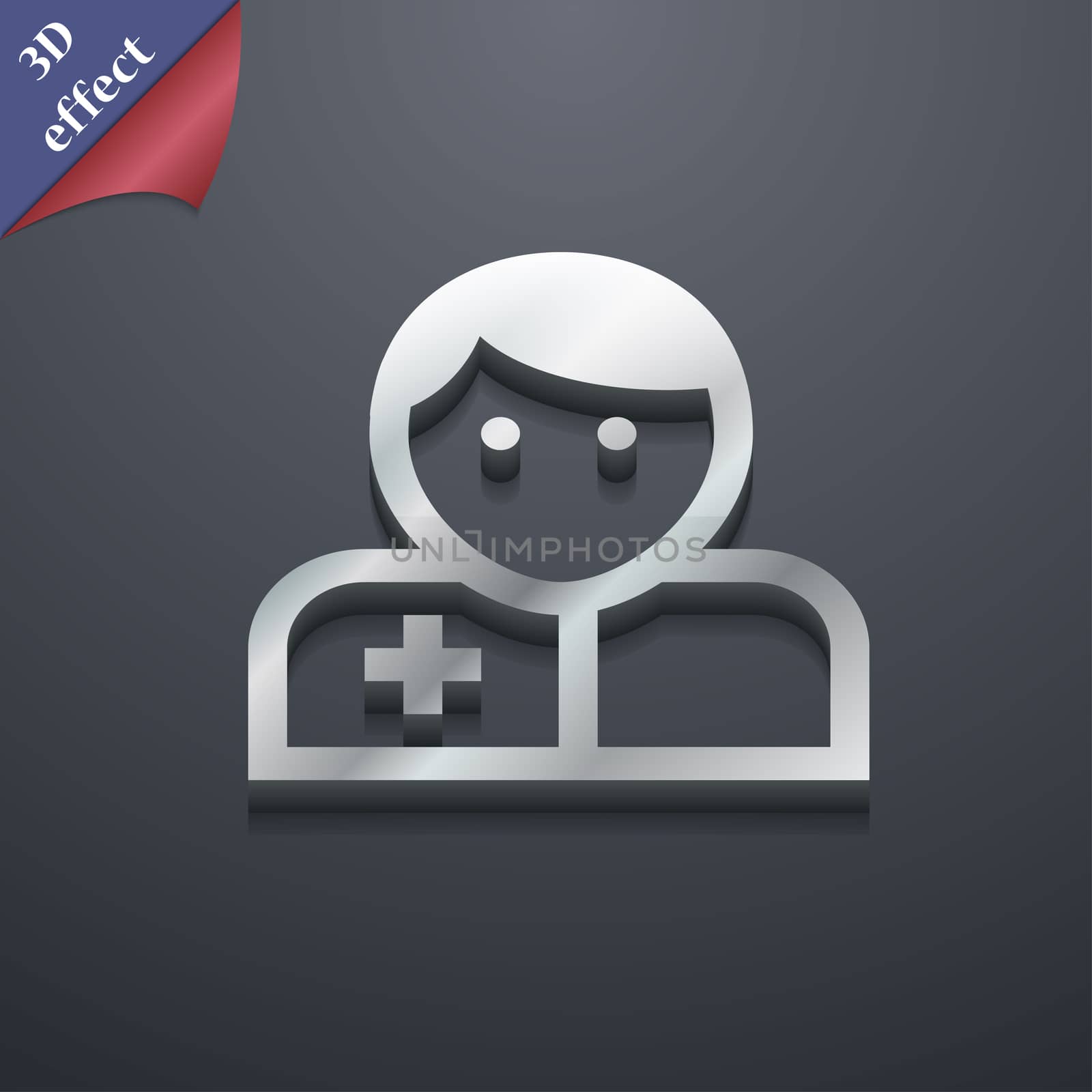 Doctor icon symbol. 3D style. Trendy, modern design with space for your text illustration. Rastrized copy
