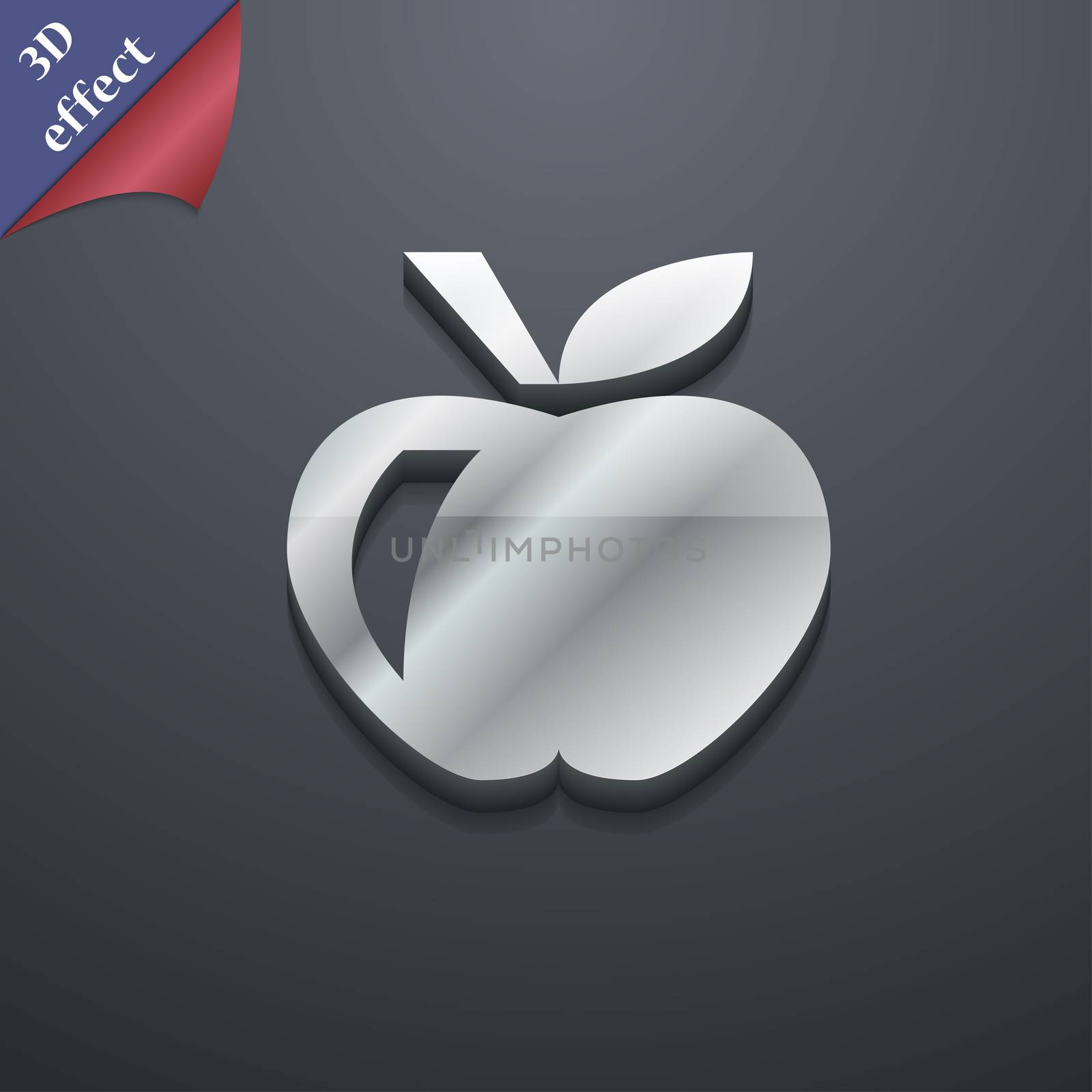 Apple icon symbol. 3D style. Trendy, modern design with space for your text . Rastrized by serhii_lohvyniuk