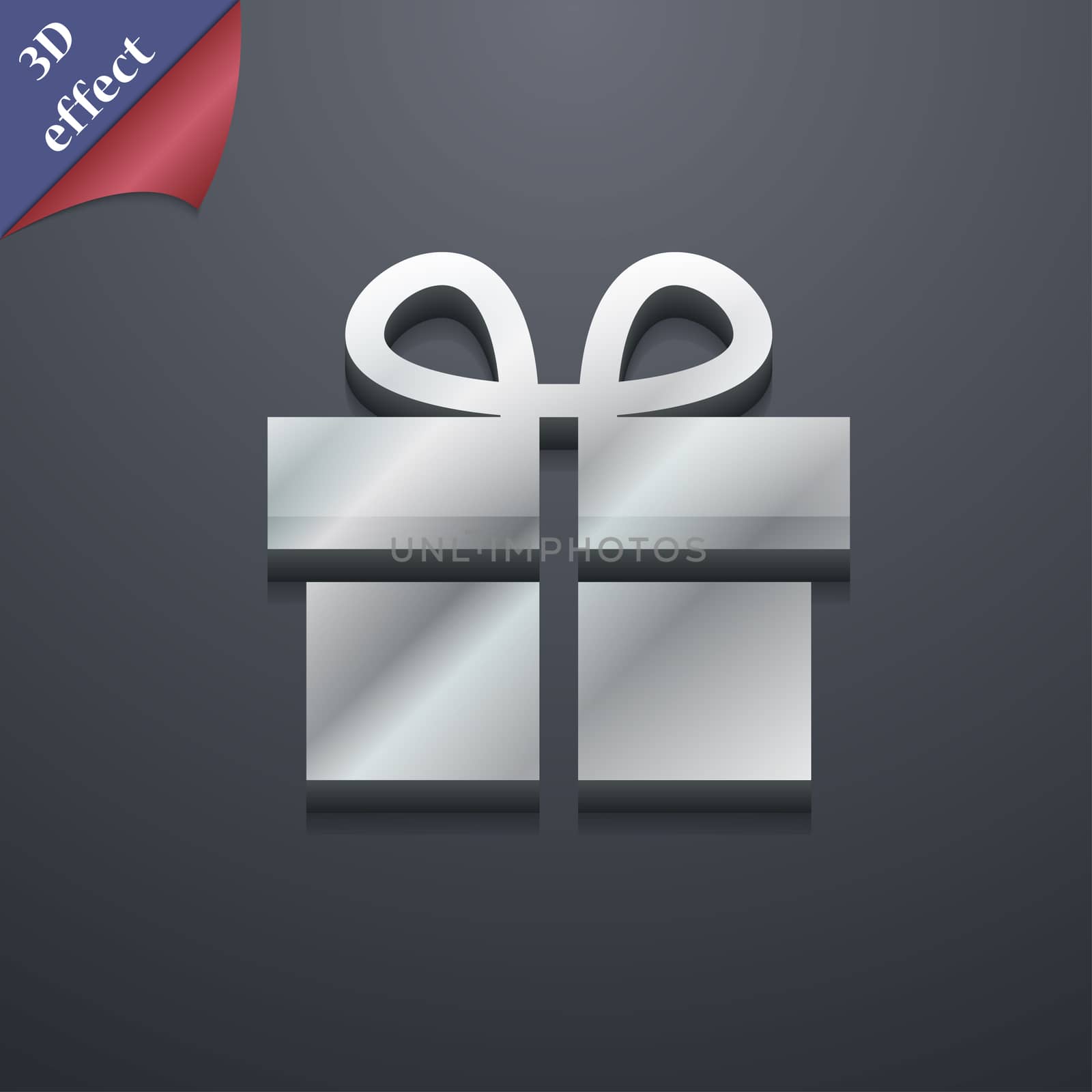Gift box icon symbol. 3D style. Trendy, modern design with space for your text . Rastrized by serhii_lohvyniuk